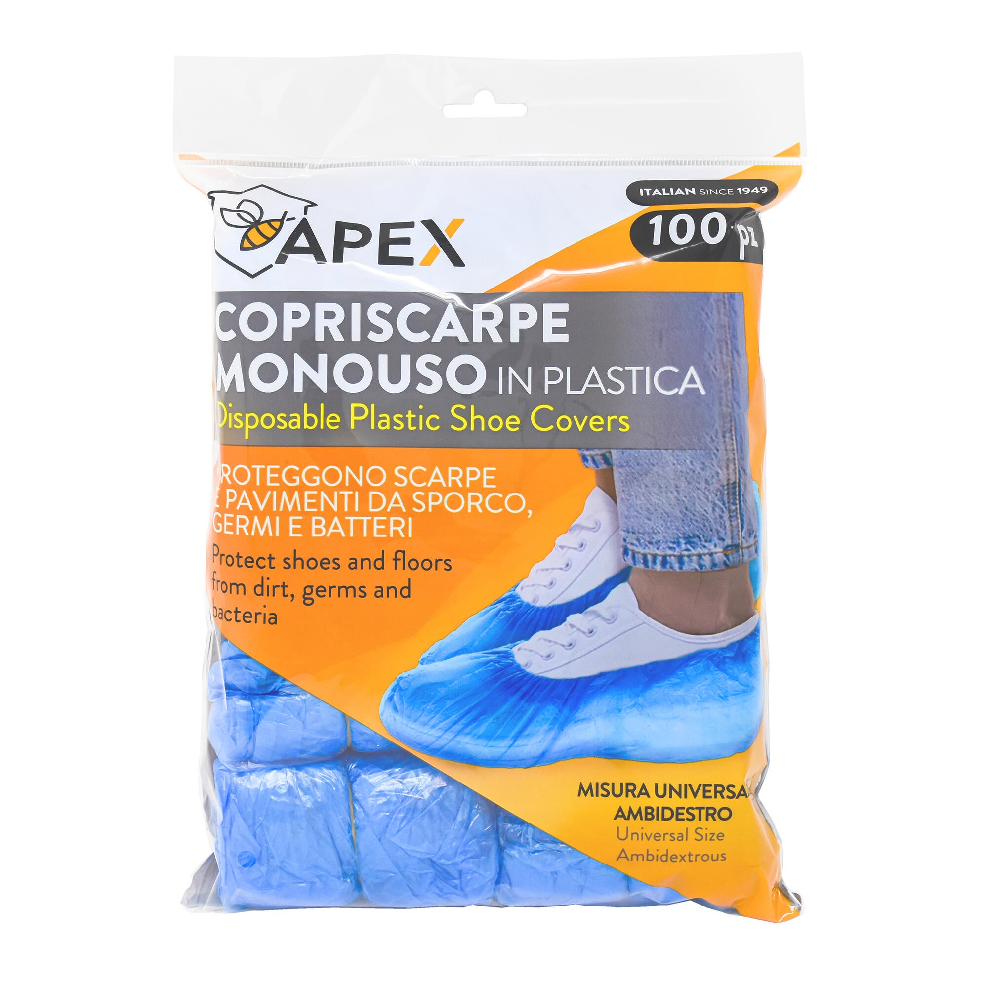 Copriscarpe usa e getta Copriscarpe Monouso blu taglia unica 100 pezzi - 2