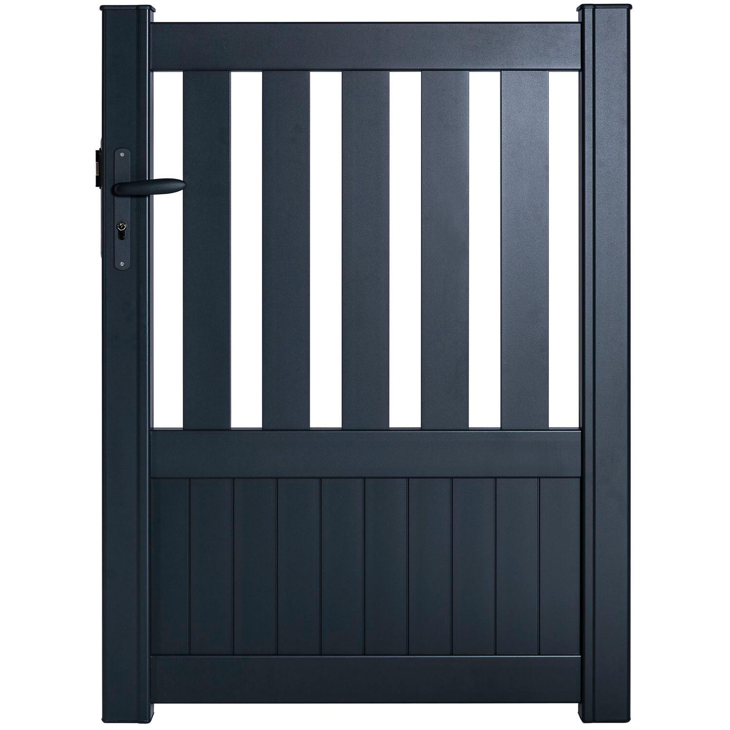 Puerta peatonal klos up de aluminio gris 100x135 cm