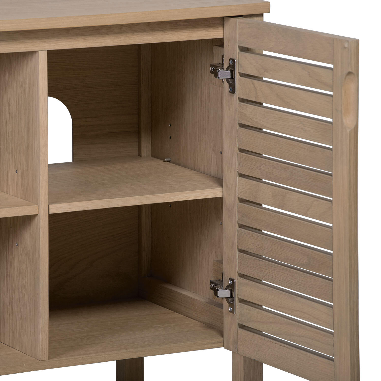 Meuble de salle de bains double vasque l.120 x H.78 x P.50 cm, chêne naturel, Ta - 4