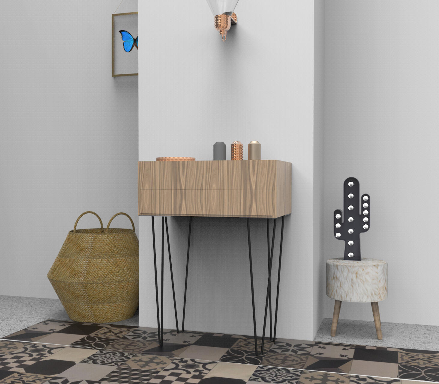 Pied de meuble design CIME, noir, hauteur 50 cm - 3