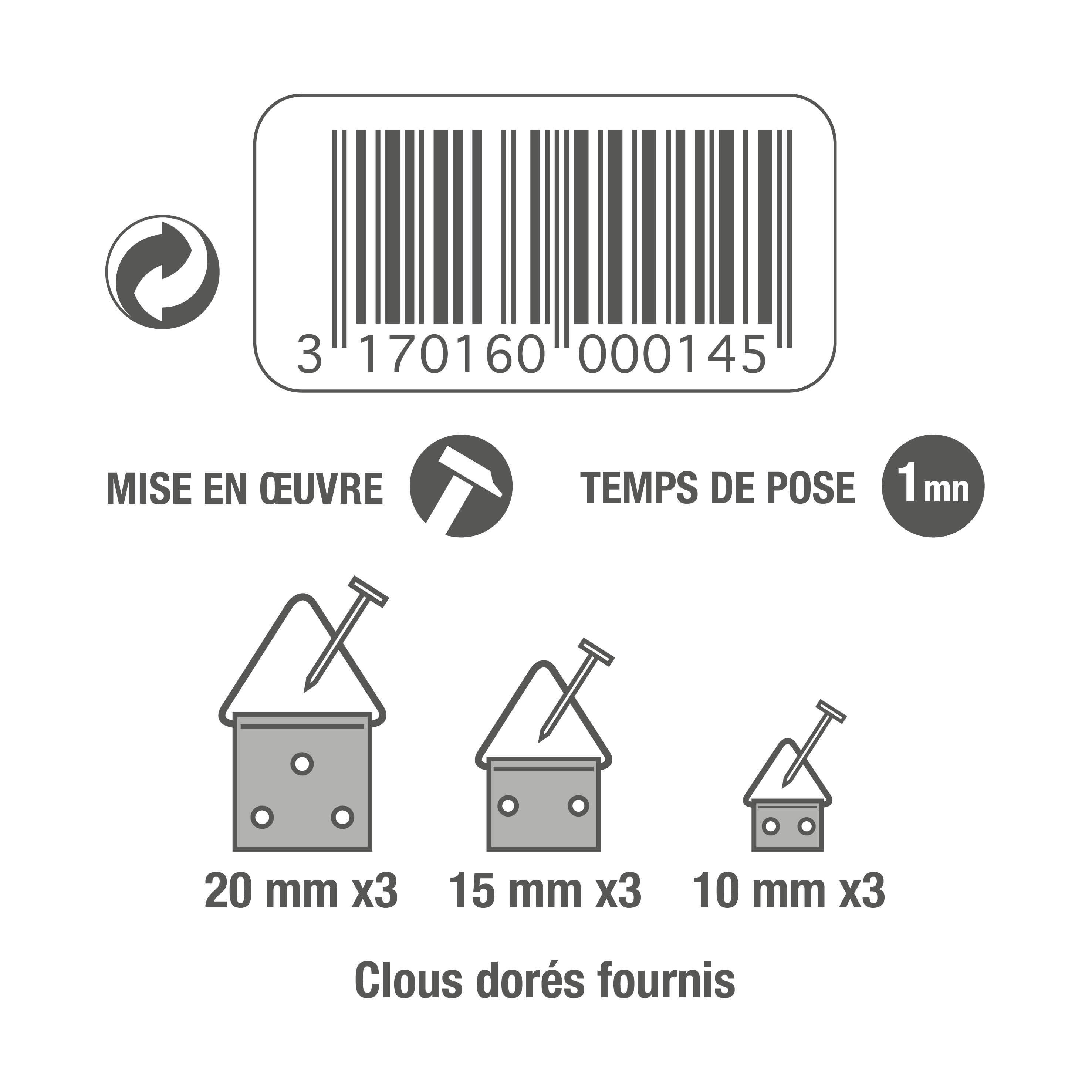 Lot de 9 tringles d'accrochage LE CROCHET FRANCAIS - 3