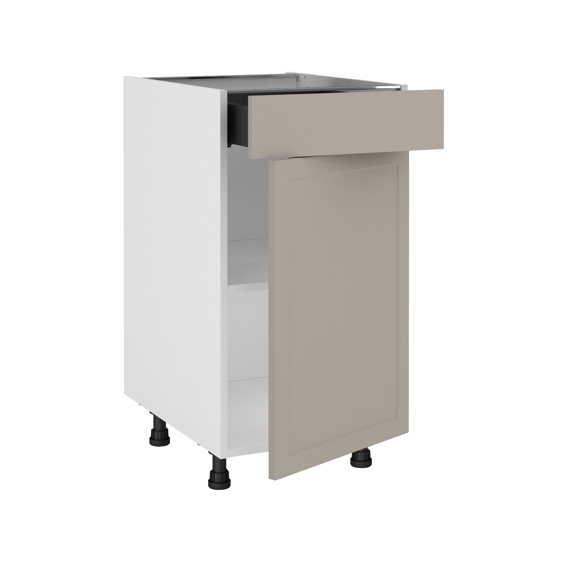 Szafka kuchenna kompletna Newport 45 cm taupe 1 szuflada Delinia iD