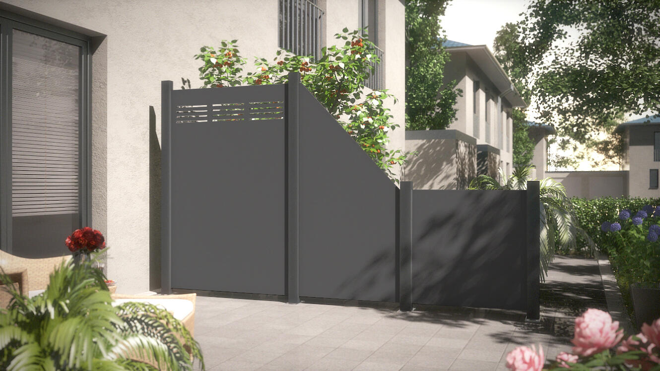 Panneau composite aluminium occultant, l.120 x H.180 cm, gris - 3