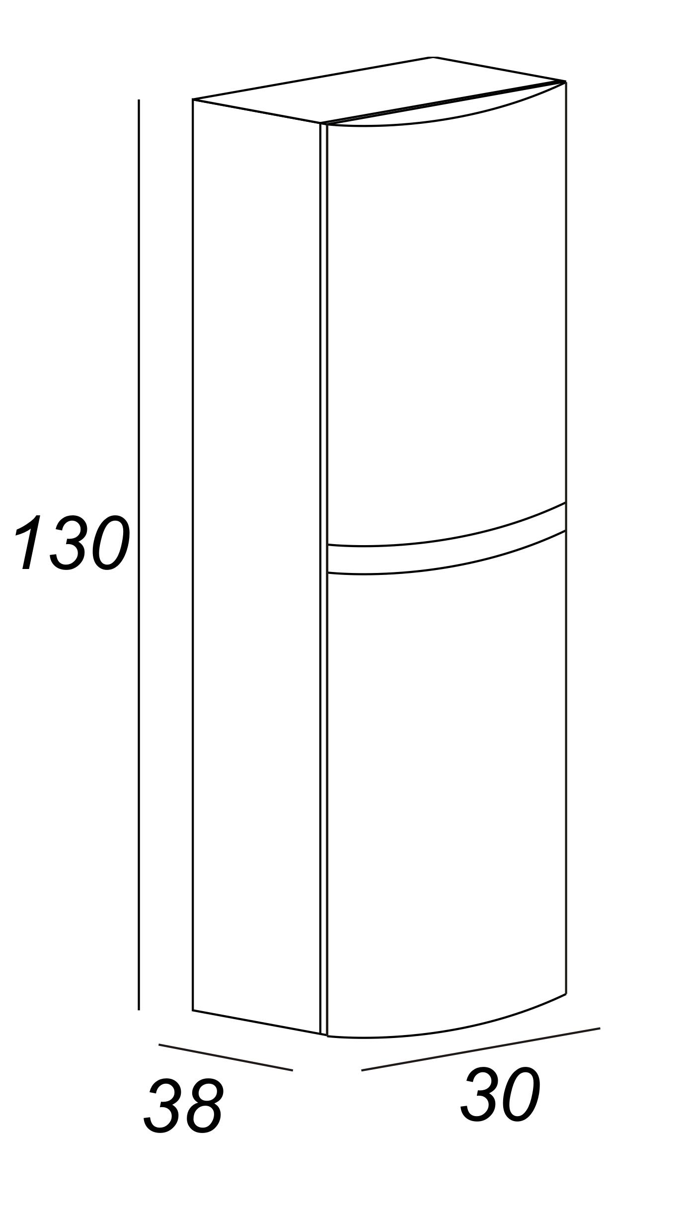 Colonna per mobile bagno Vague BADEN HAUS 2 ante P 38 x L 30 x H 130 cm grigio antracite - 4