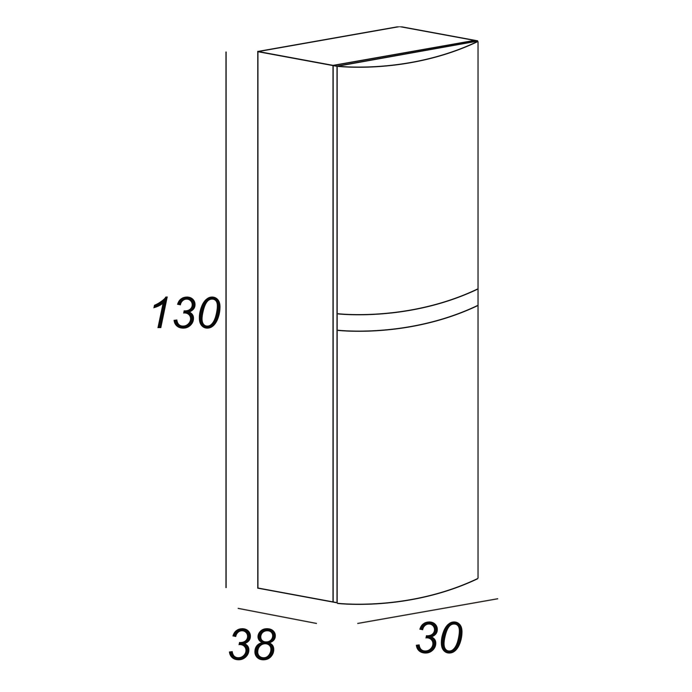 Colonna per mobile bagno Vague BADEN HAUS 2 ante P 38 x L 30 x H 130 cm grigio chiaro - 2