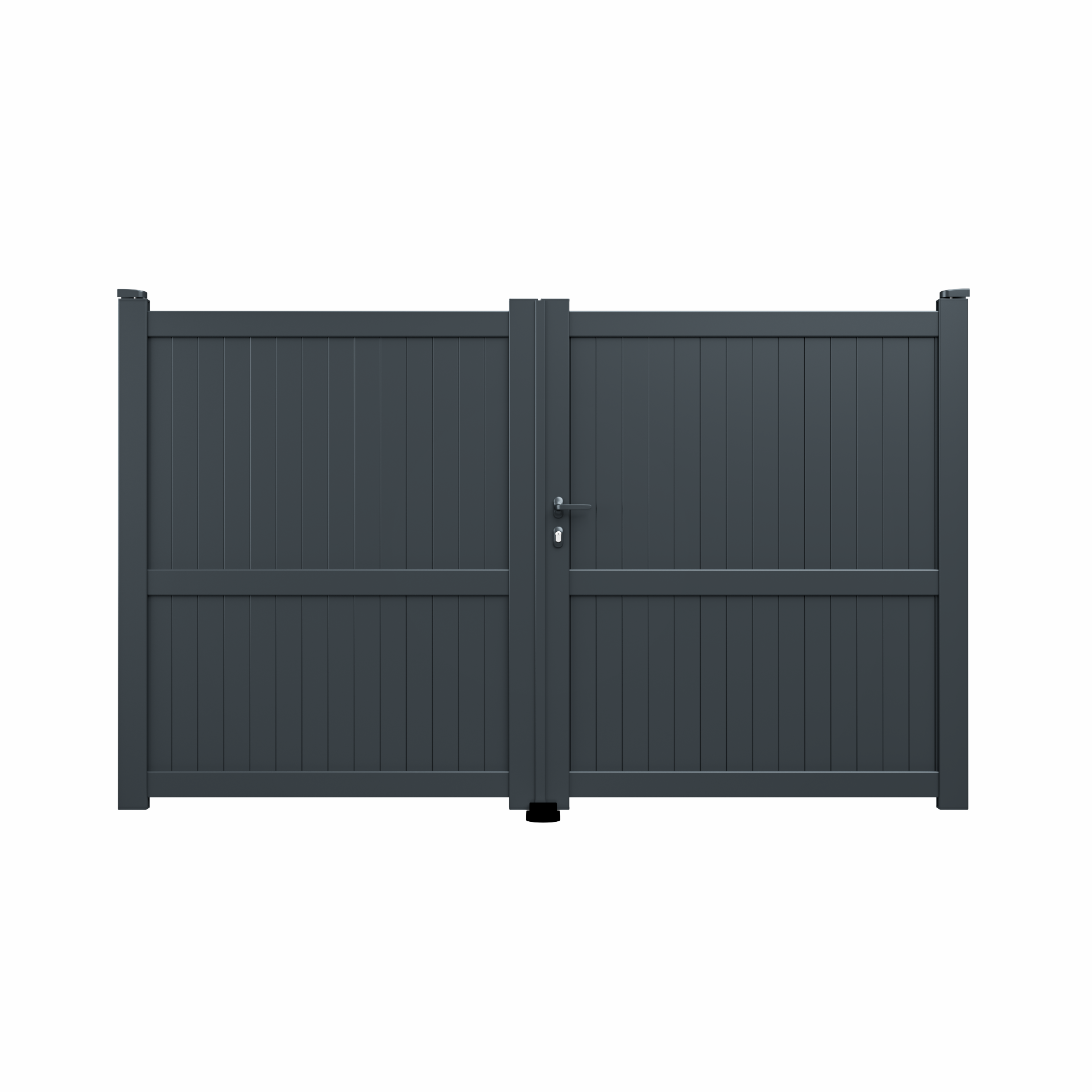 Portail va-et-vient aluminium Matisse anthracite GARDENGATE, l.350 x H.179.6 cm - 2