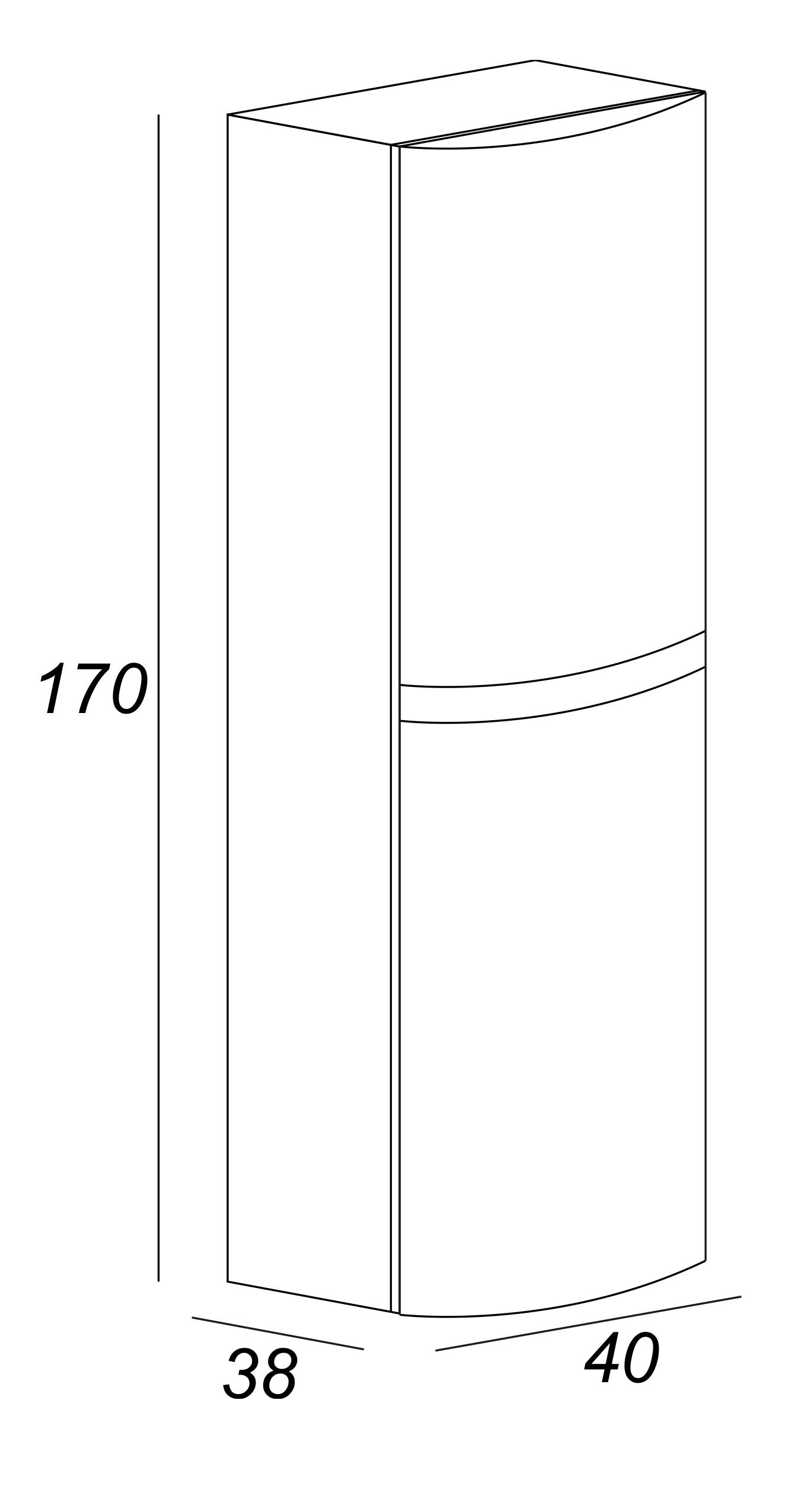Colonna per mobile bagno Vague BADEN HAUS 2 ante P 38 x L 40 x H 170 cm bianco - 2