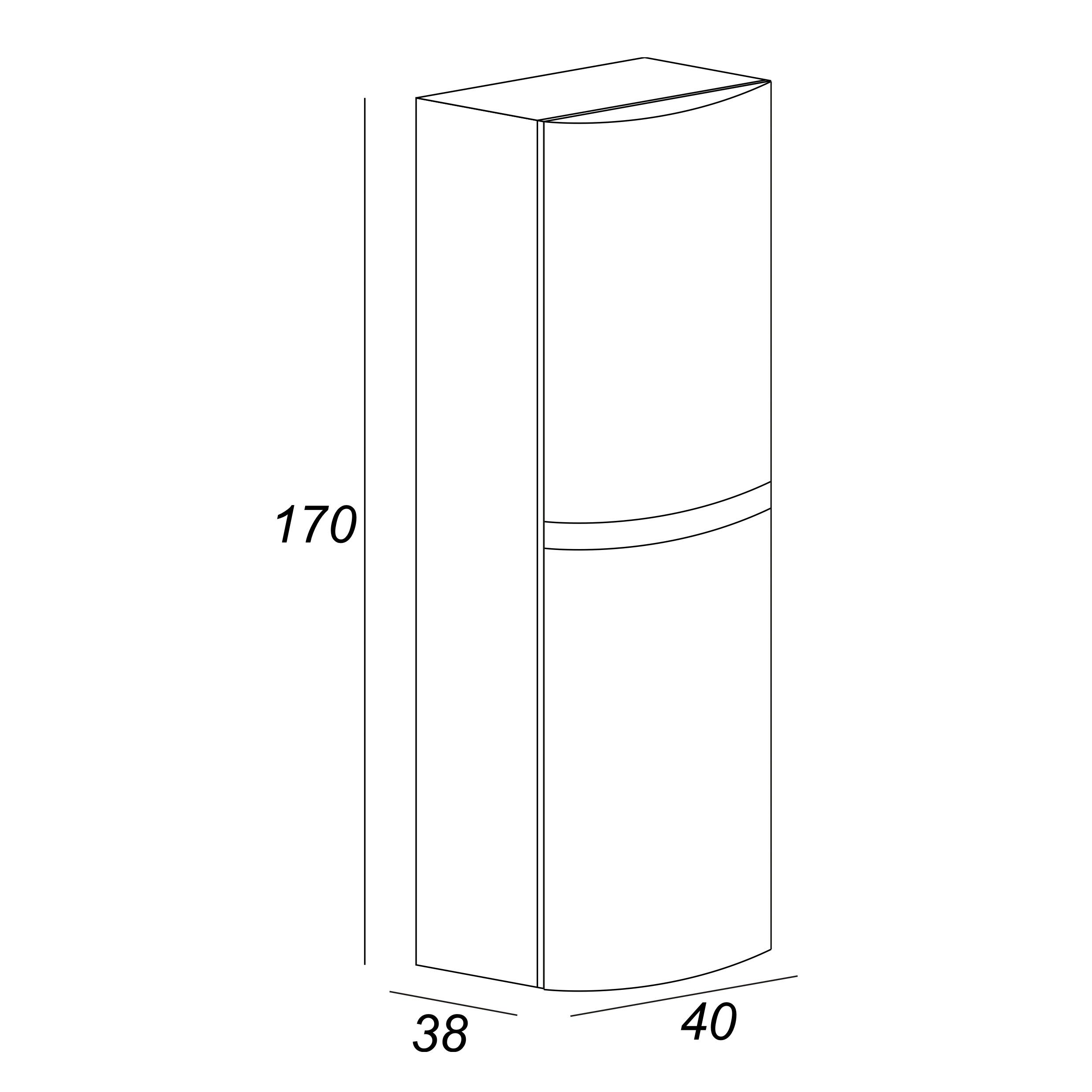 Colonna per mobile bagno Vague BADEN HAUS 2 ante P 38 x L 40 x H 170 cm rovere - 2