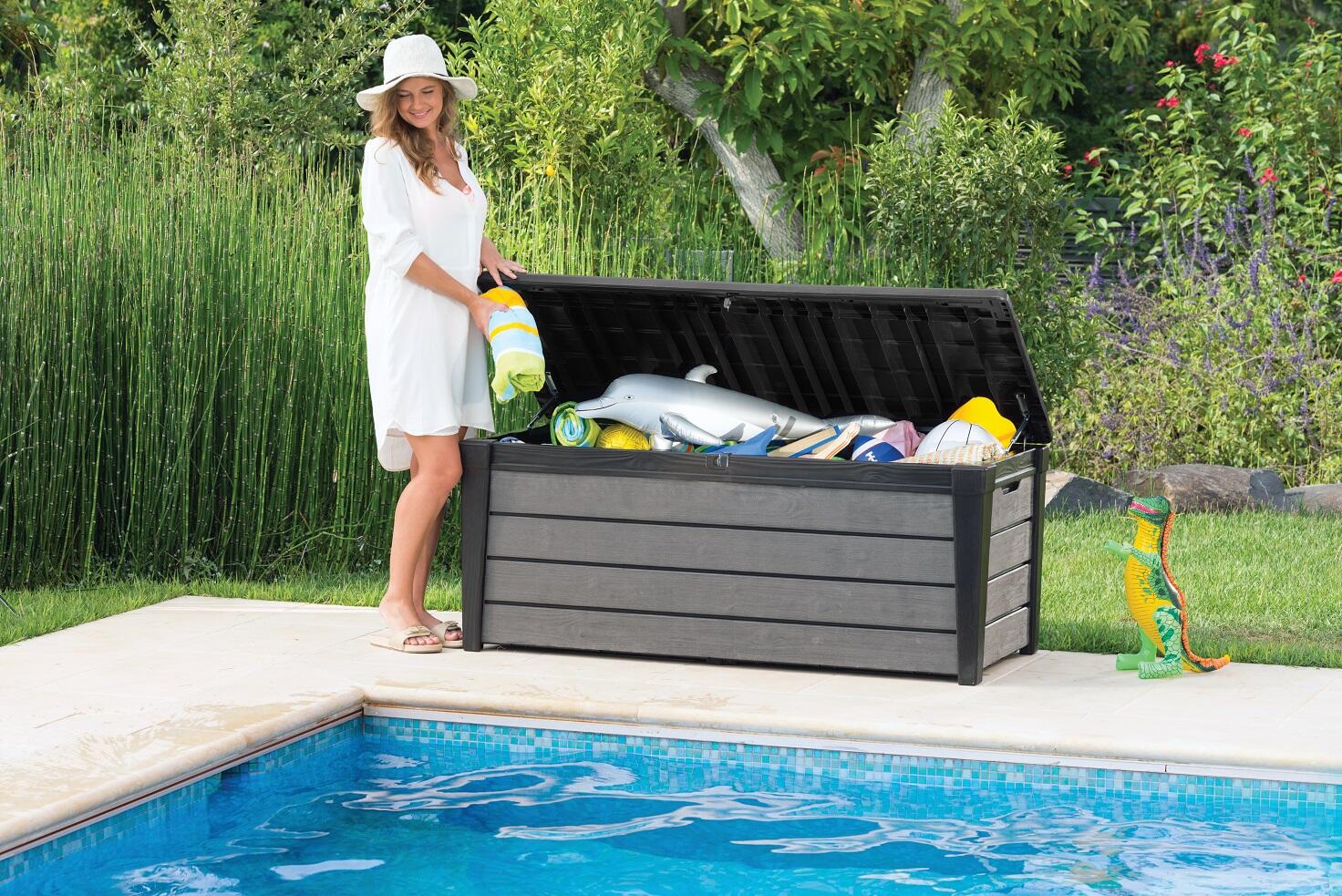 Coffre de jardin BRUSHWOOD en résine - KETER - gris - 455 litres - 3