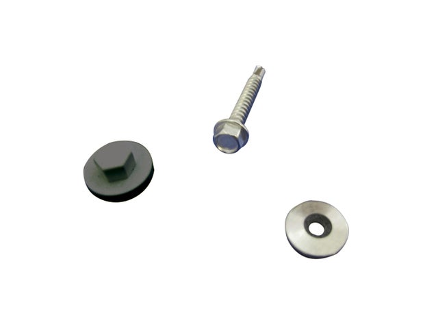 Kit de 40 fixations pour profil porteur 16/32 mm gris ral 7016, L.0.22 m