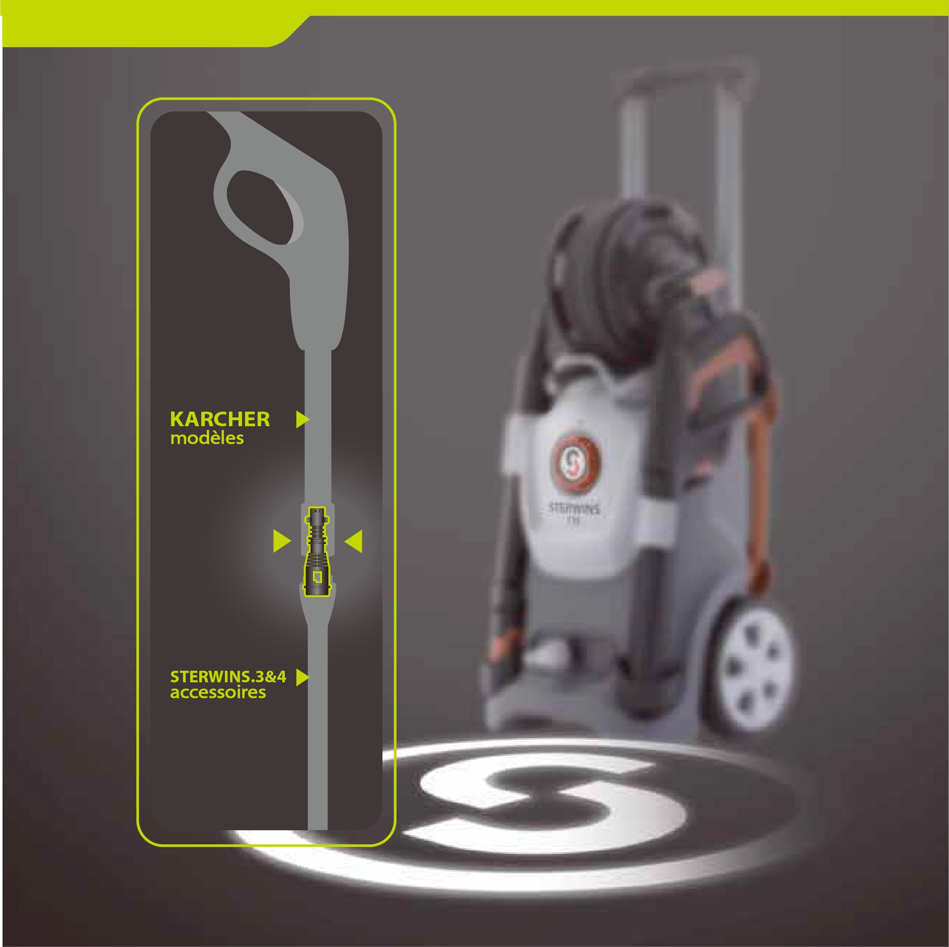 Adaptateur machines KARCHER pour accessoires STERWINS - 3