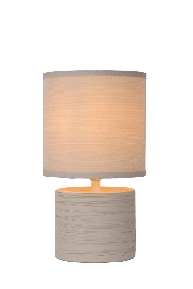Lampe Greasby, céramique, crème, H.26 cm, E14