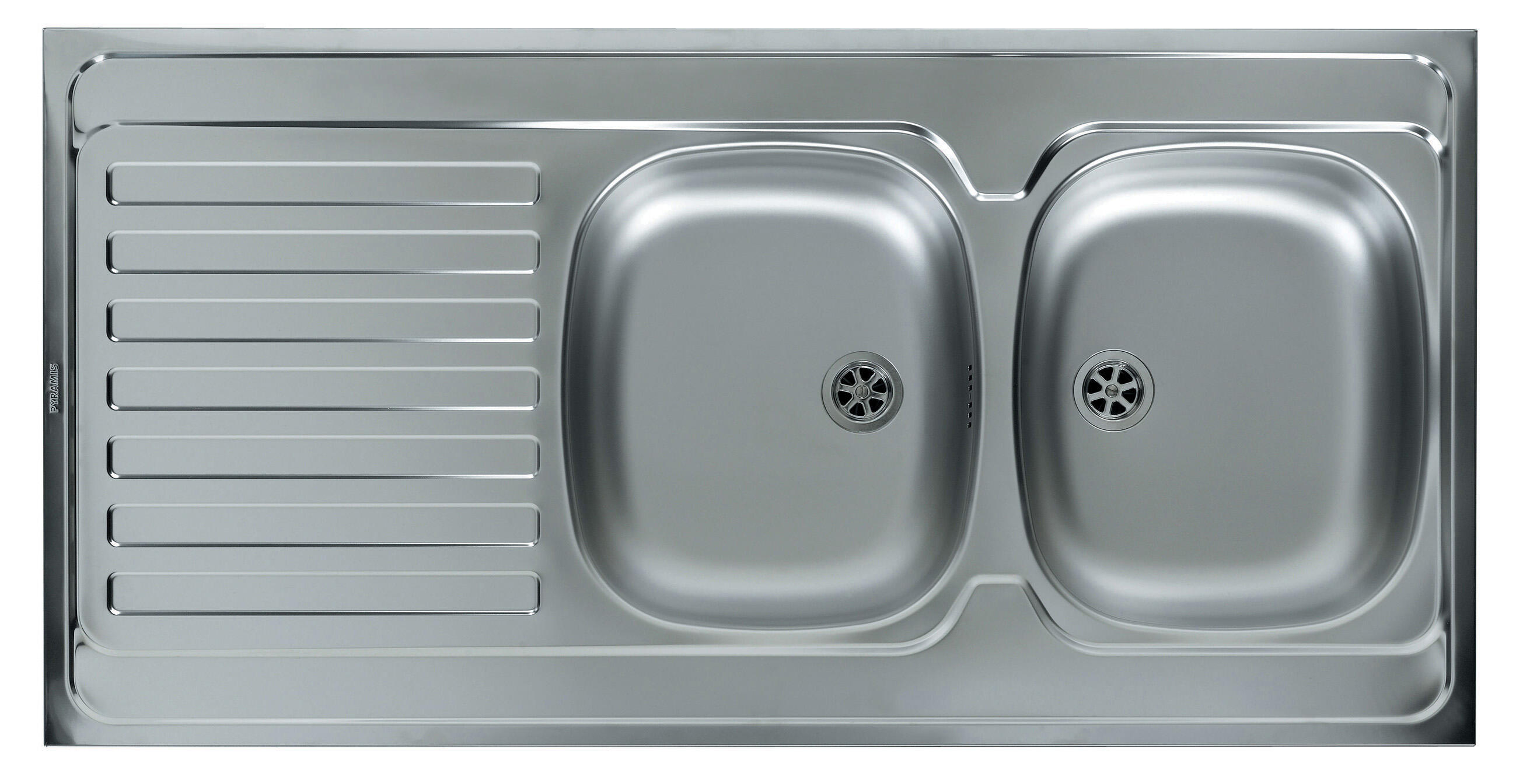 Evier à poser inox antirayures, 2 bacs avec égouttoir JADE Gris | Leroy ...