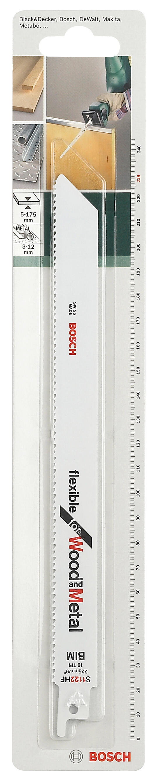 Lot de 2 lames de scie sabre pour bois et métal BOSCH Flexible S1122HF, 225 mm - 2