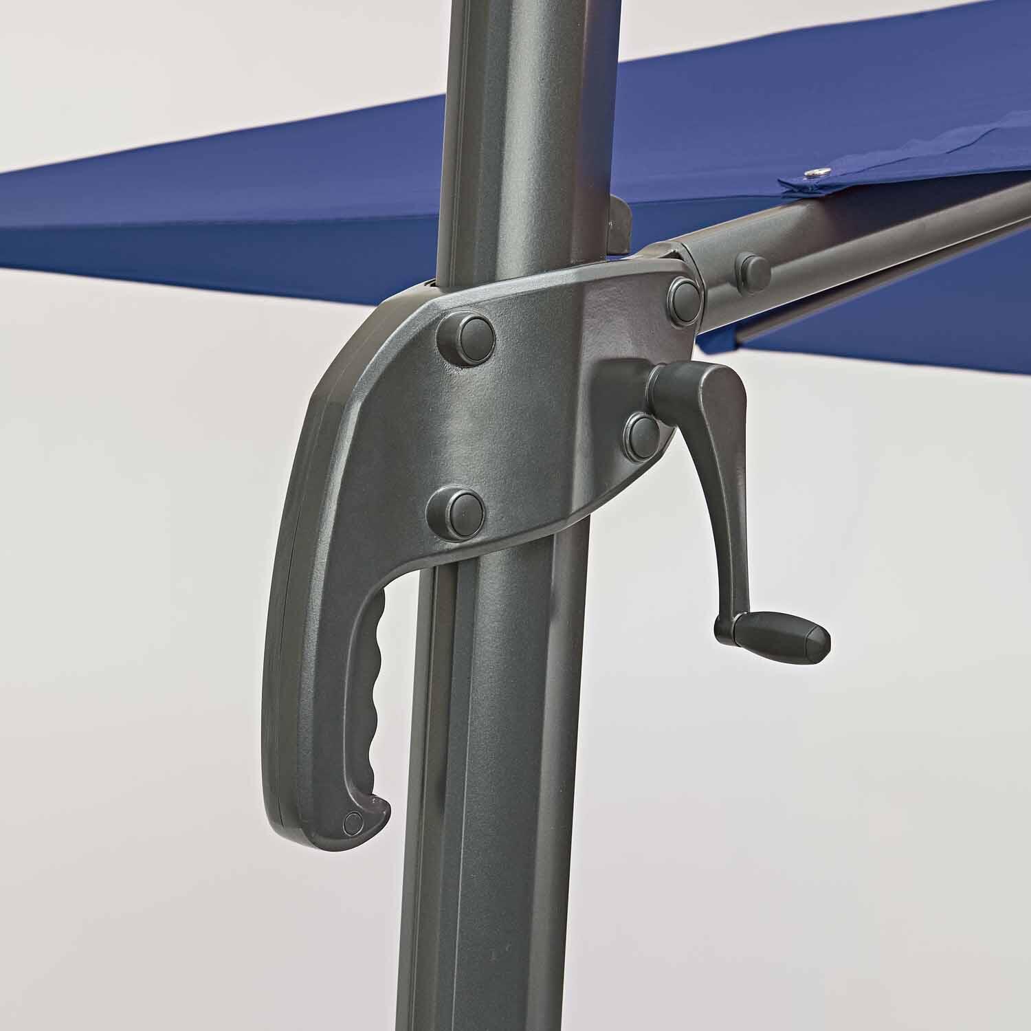 Parasol déporté carré bleu marine Aura NATERIAL L.286 x l.286 cm - 9