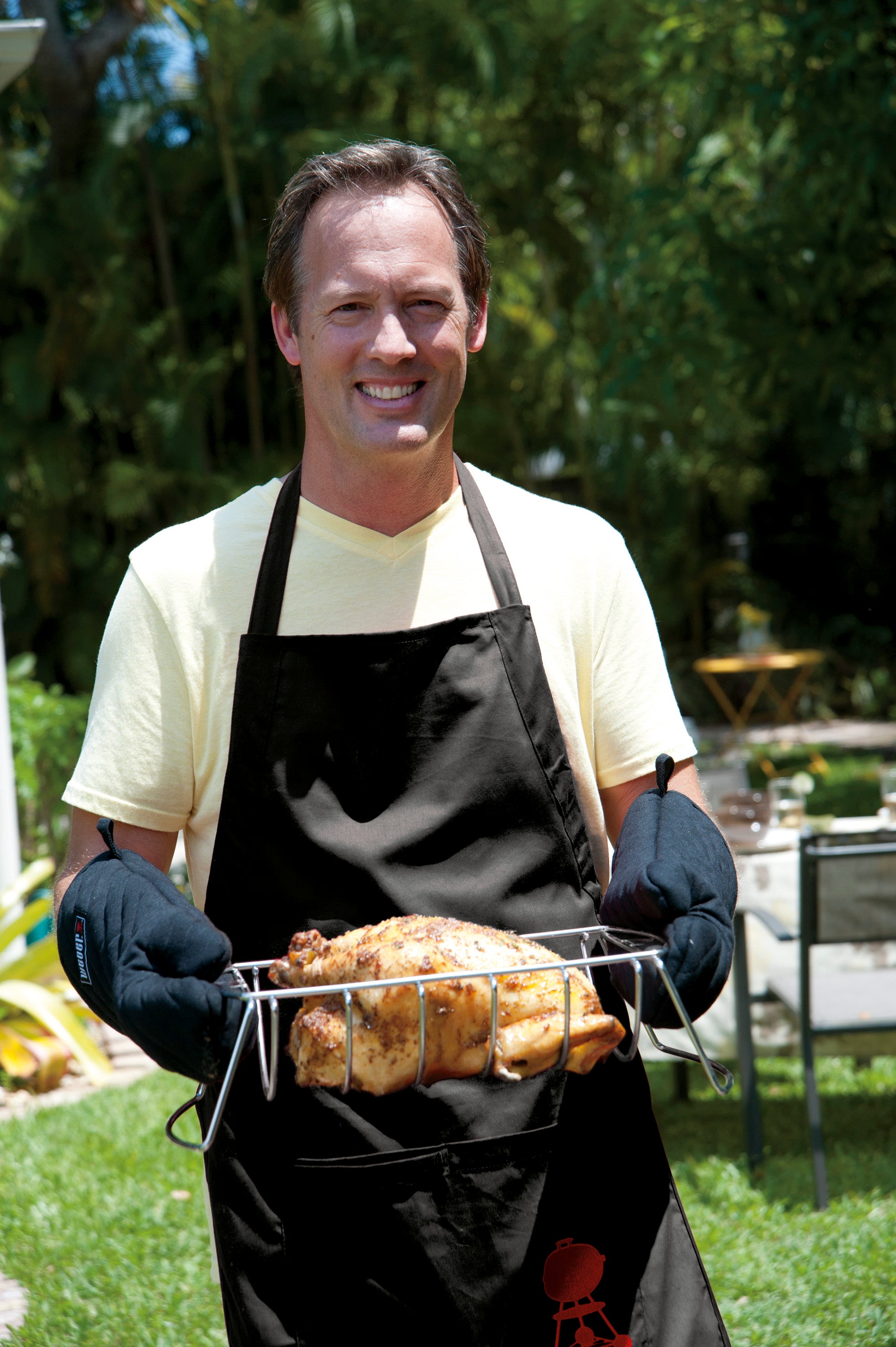 Tablier de protection en coton noir ajustable WEBER, H.152 x L.118 cm - 4