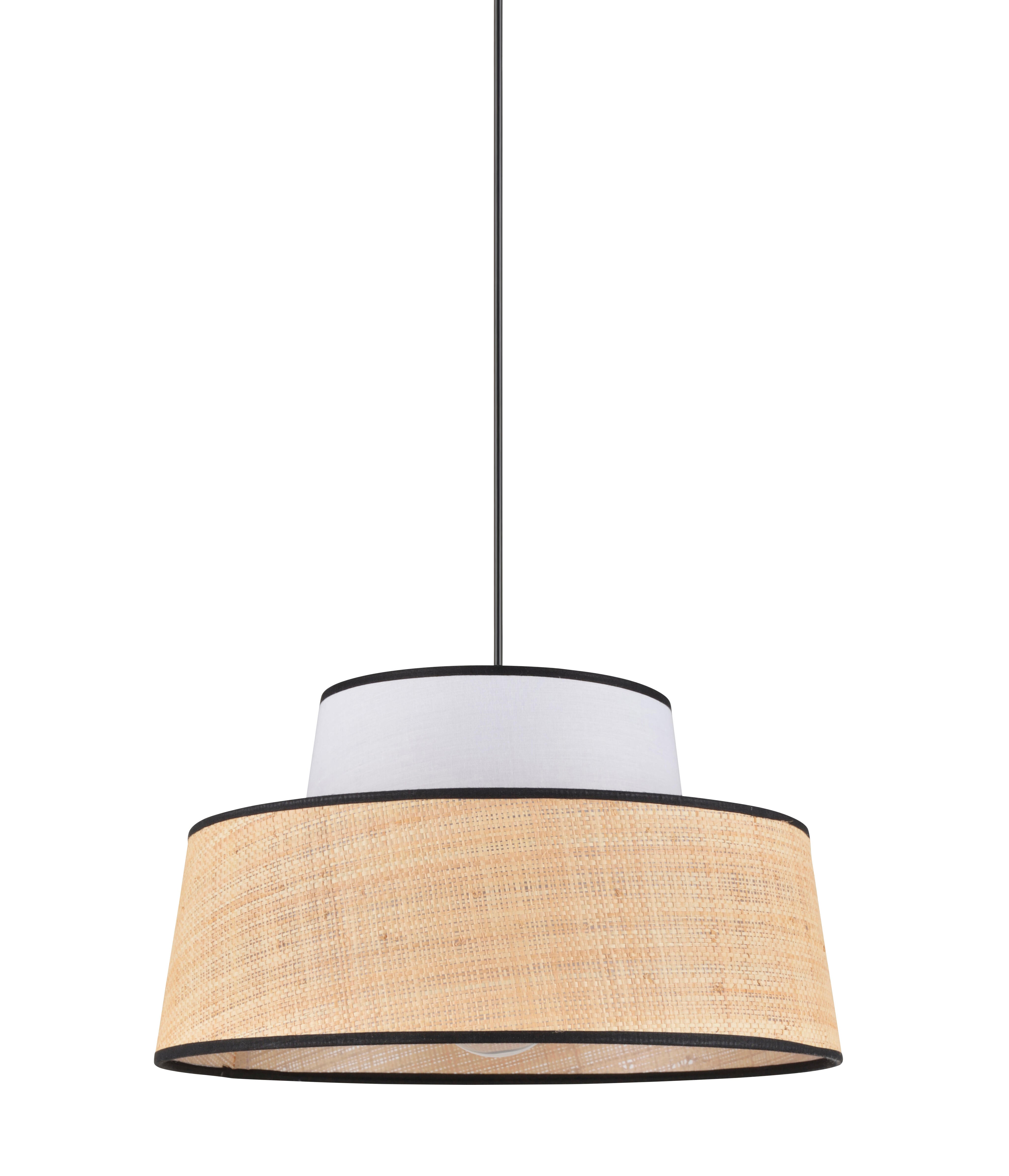 Suspension Mallorca raphia, blanc, Diam.38 cm, E27 - 5