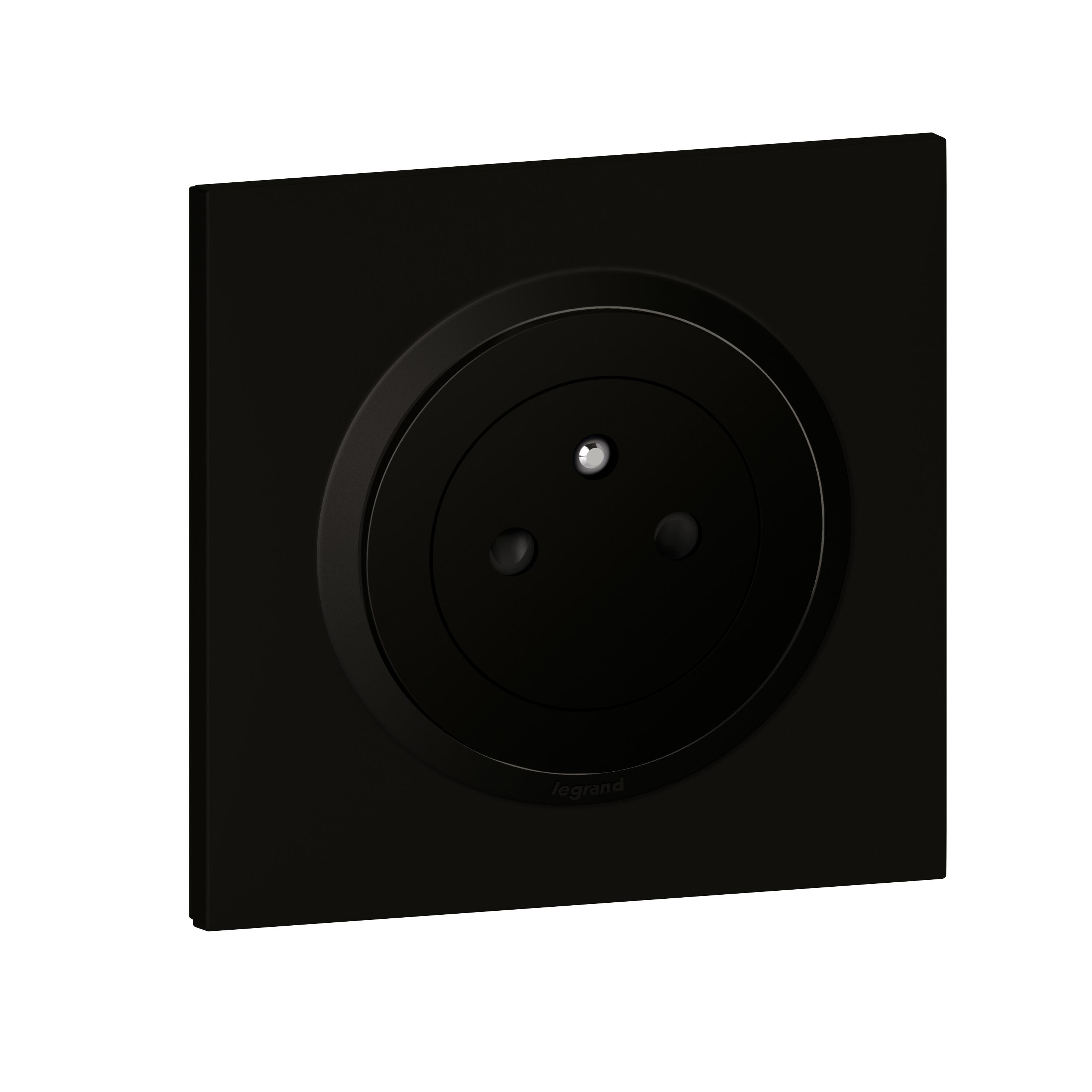 Prise affleurante avec terre Dooxie complet, LEGRAND, noir - 3