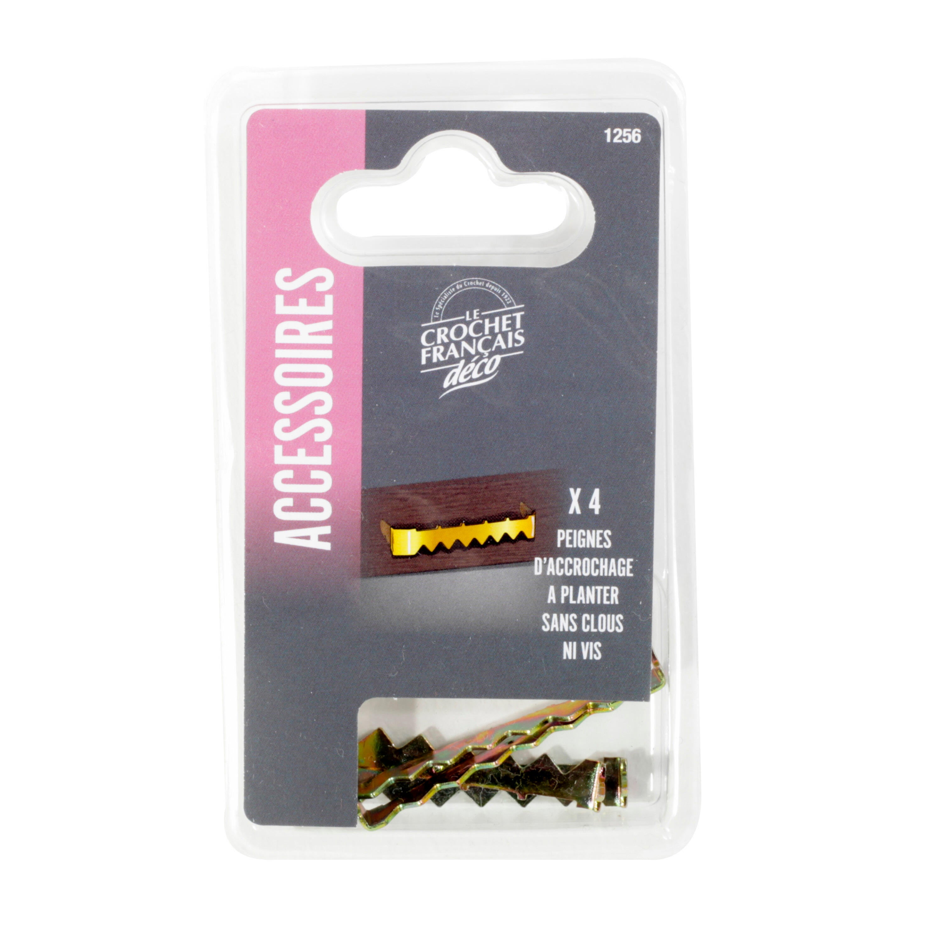 Lot 4 peignes d'accrochage à clouer pour petits cadres bois LE CROCHET FRANCAIS - 3