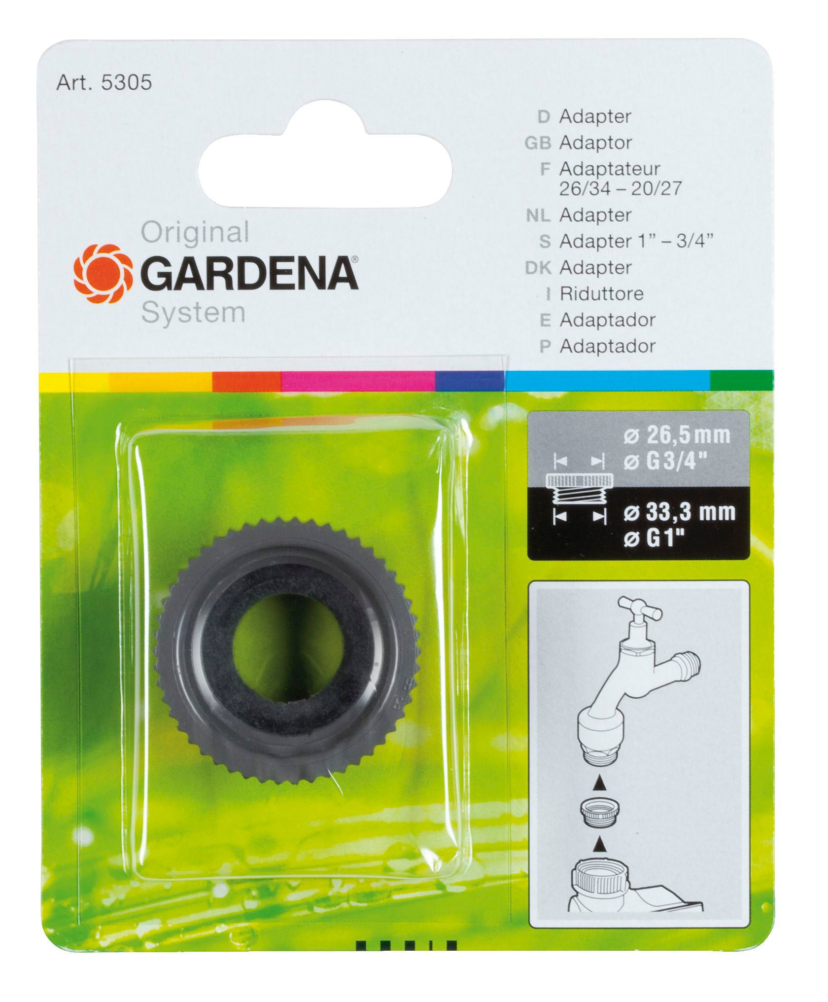 Nez de robinet polypropylène à visser 26 x 34-20 x 27 GARDENA - 2