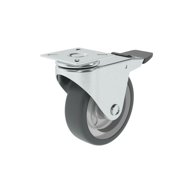 Roda com travão STANDERS 360º 100MM 70KG CINZA