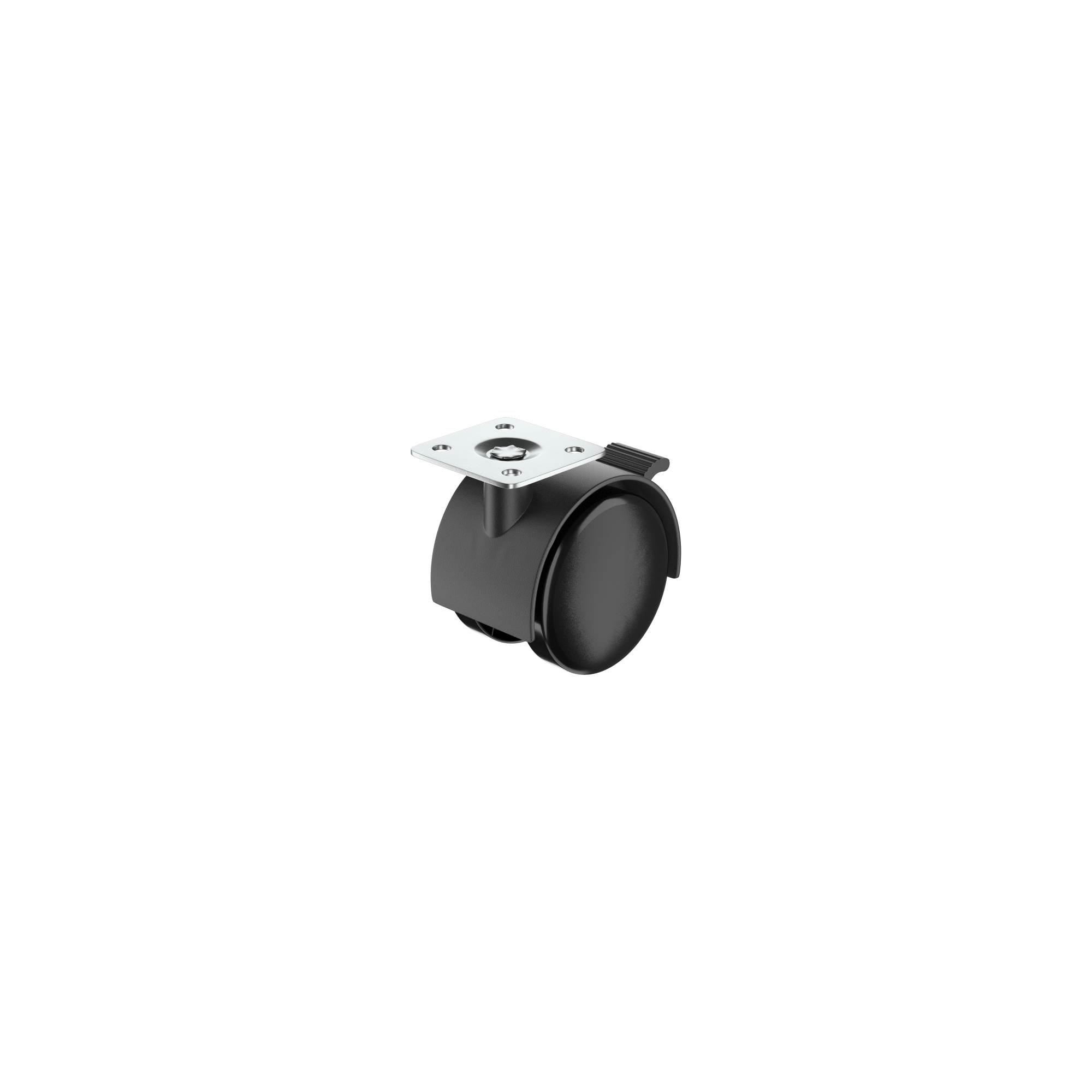 Roda com travão STANDERS 360º 40MM 15KG NYLON PRETO - 2