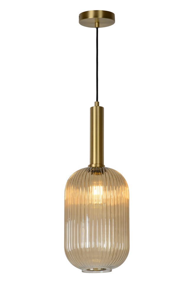 Suspension Maloto verre, ambre, Diam.20 cm, E27