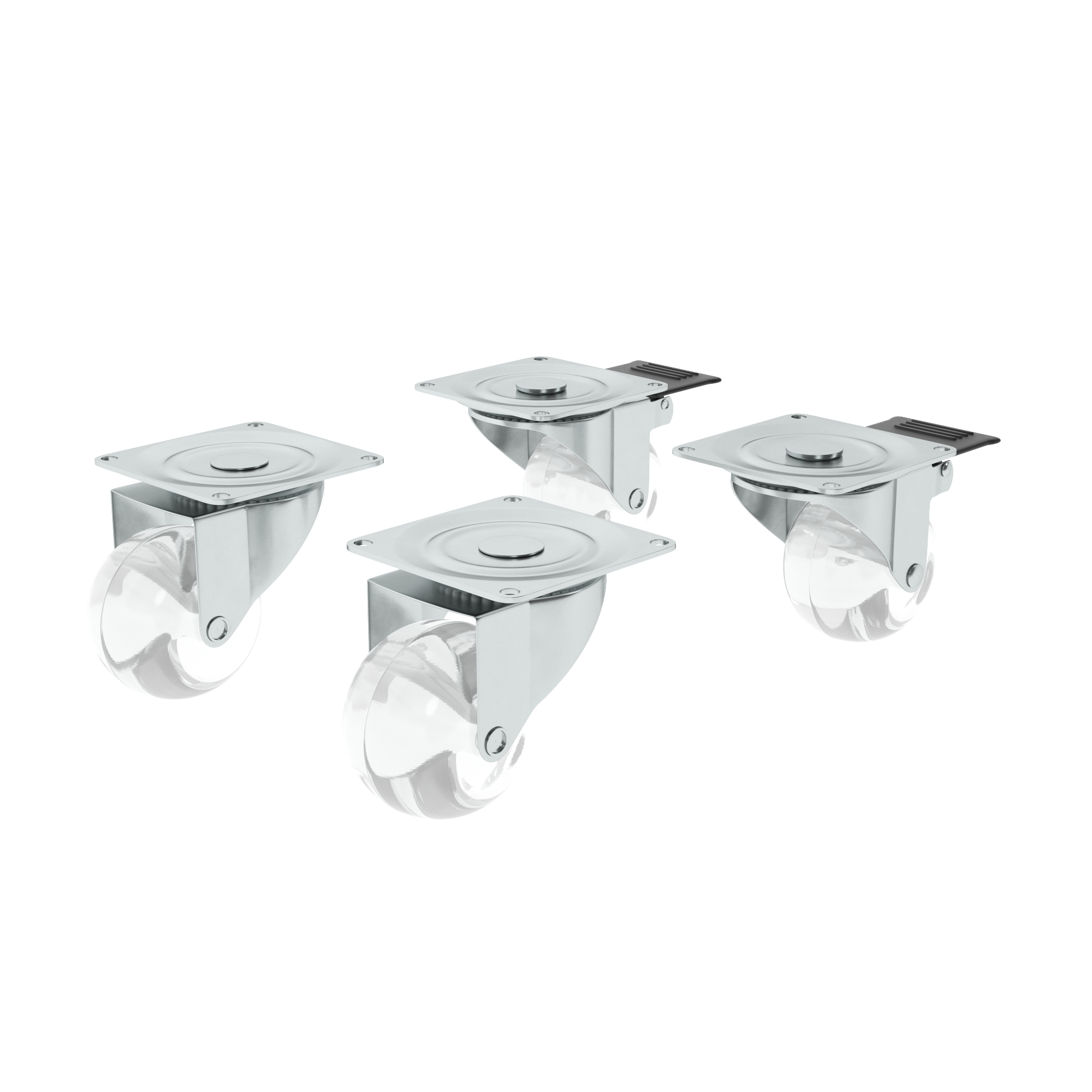4 rueda giratoria con freno con placa , ø 35 mm, peso max. 20 kg