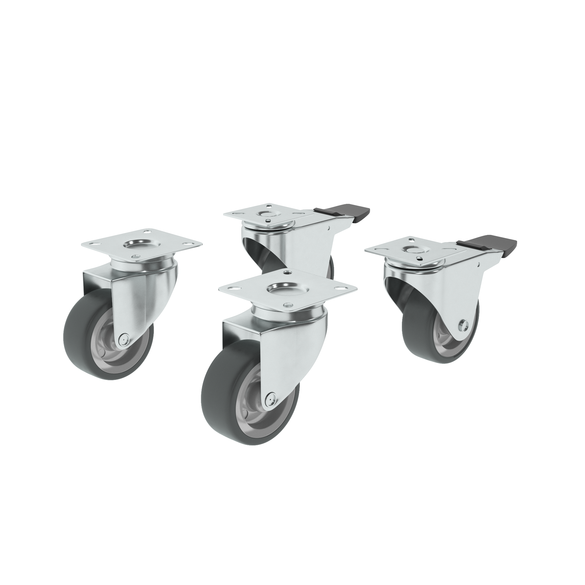 4 rodas interior STANDERS 360º D50MM 40KG CINZA - 2