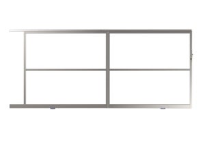 Portail coulissant acier galvanisé Filling gris/argent, l.350x H.160 cm