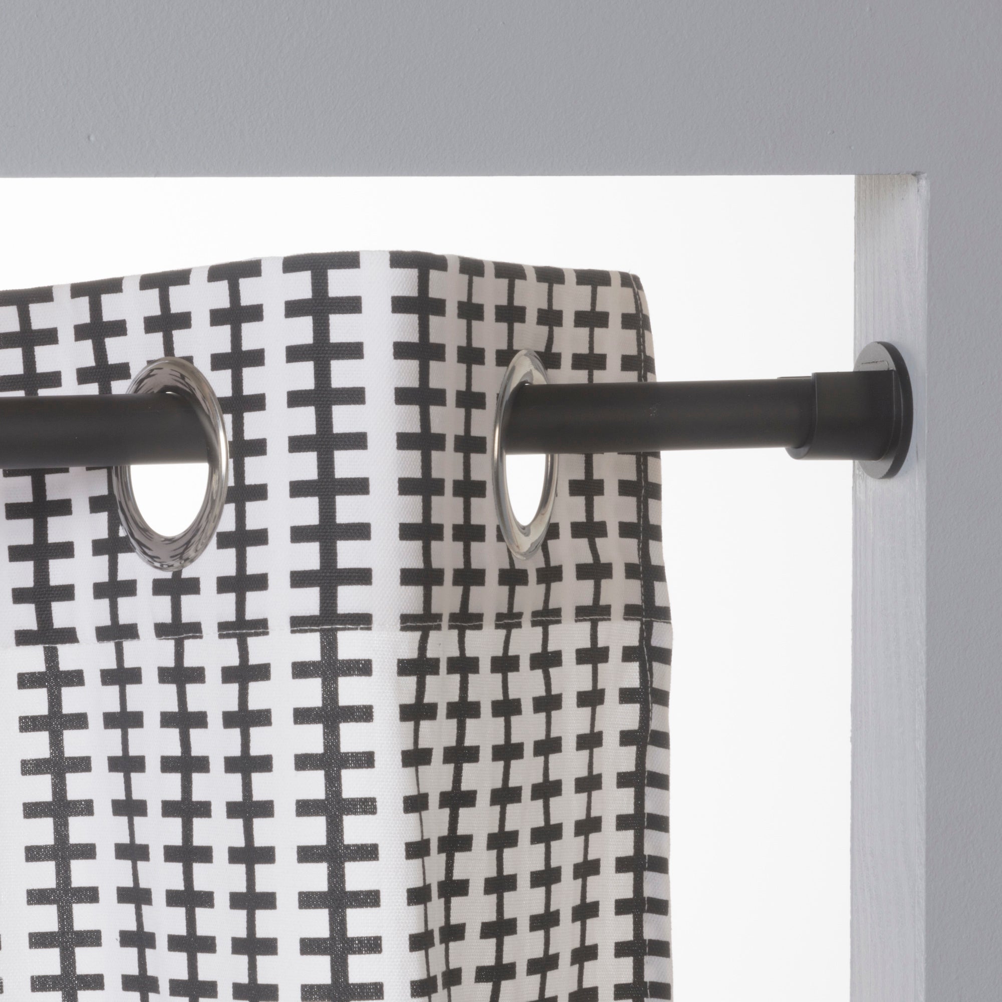 Support tringle à rideau Design, 20 mm noir lisse INSPIRE - 2