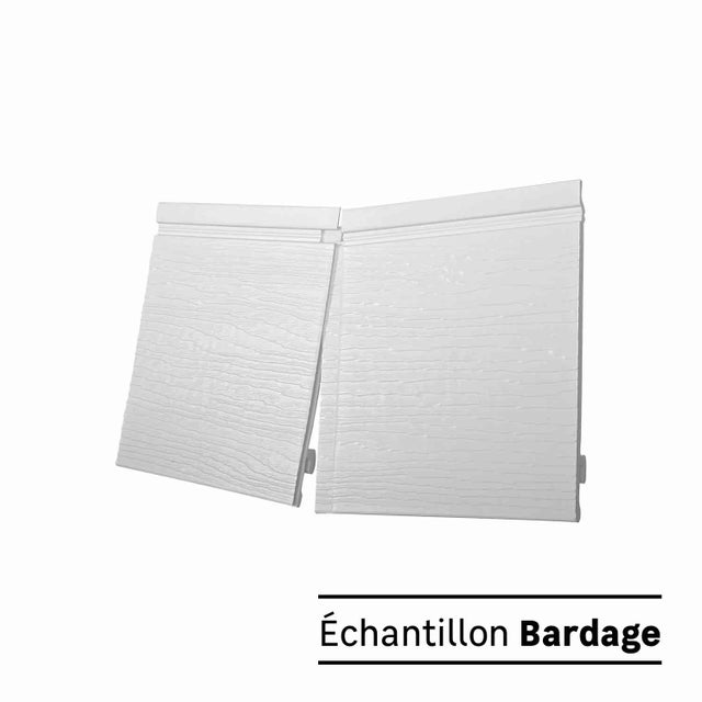 Echantillon clin pour bardage en panneau pvc blanc, Faza