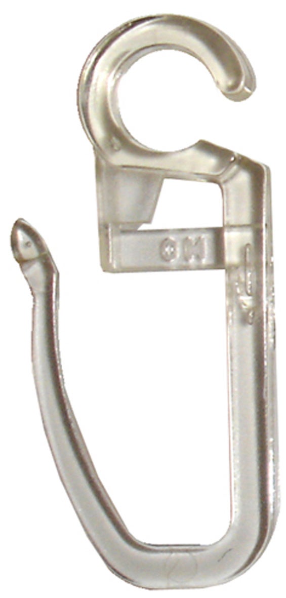 Lot de 12 anneaux pour tringle à rideau Clip 20 mm polypropylène transparent bru