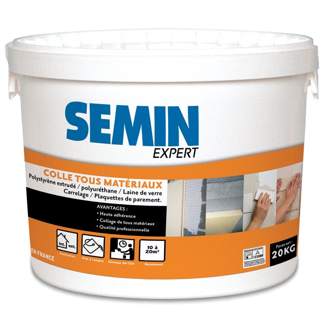 Colle pâte pour matériaux isolants SEMIN EXPERT blanc, 20 kg