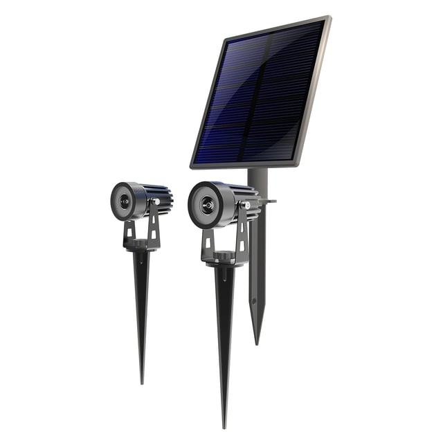 Lot de 2 balises solaire 350 Lumen noir XANLITE