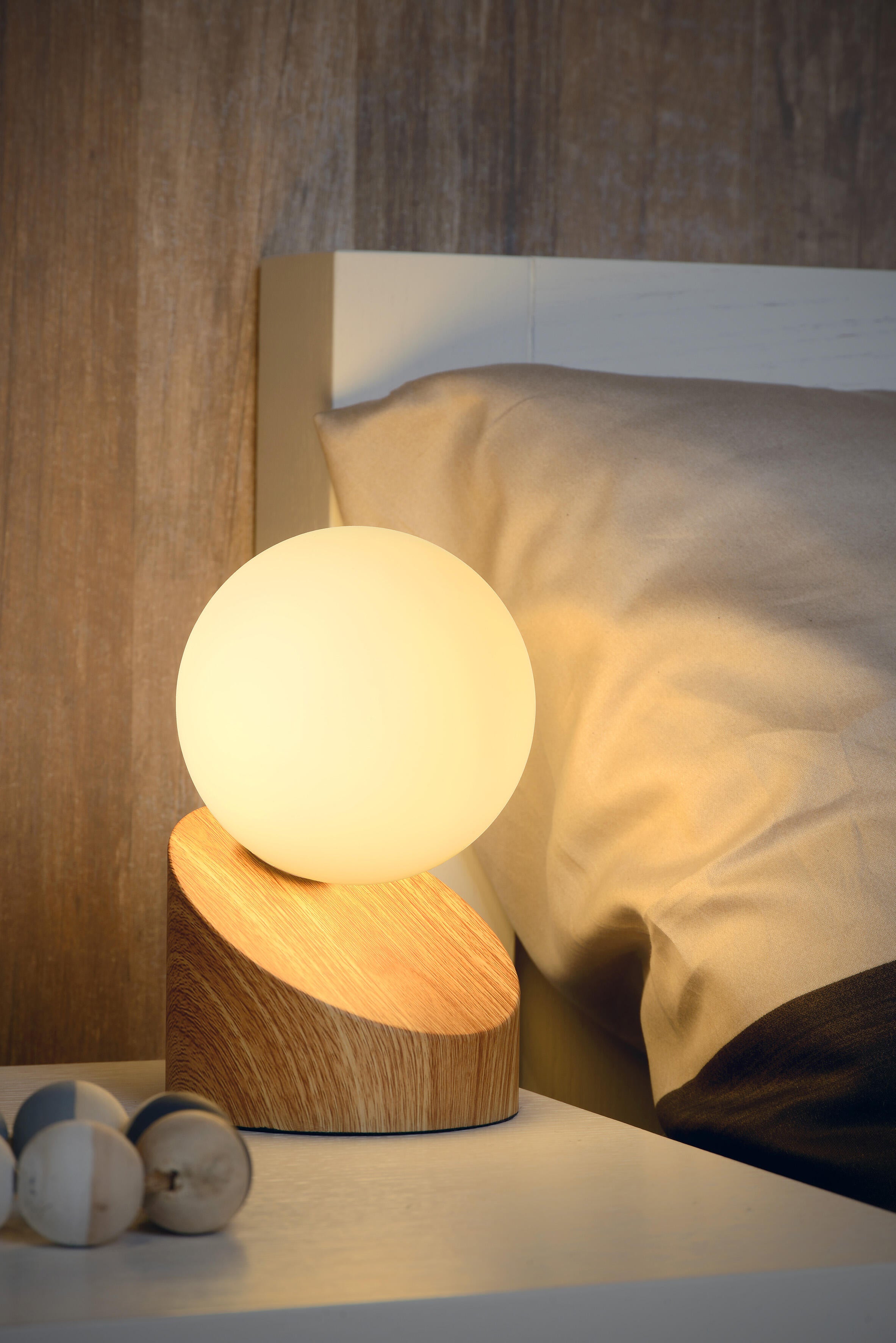 Lampe Len, bois, beige, H.16 cm, G9 - 3