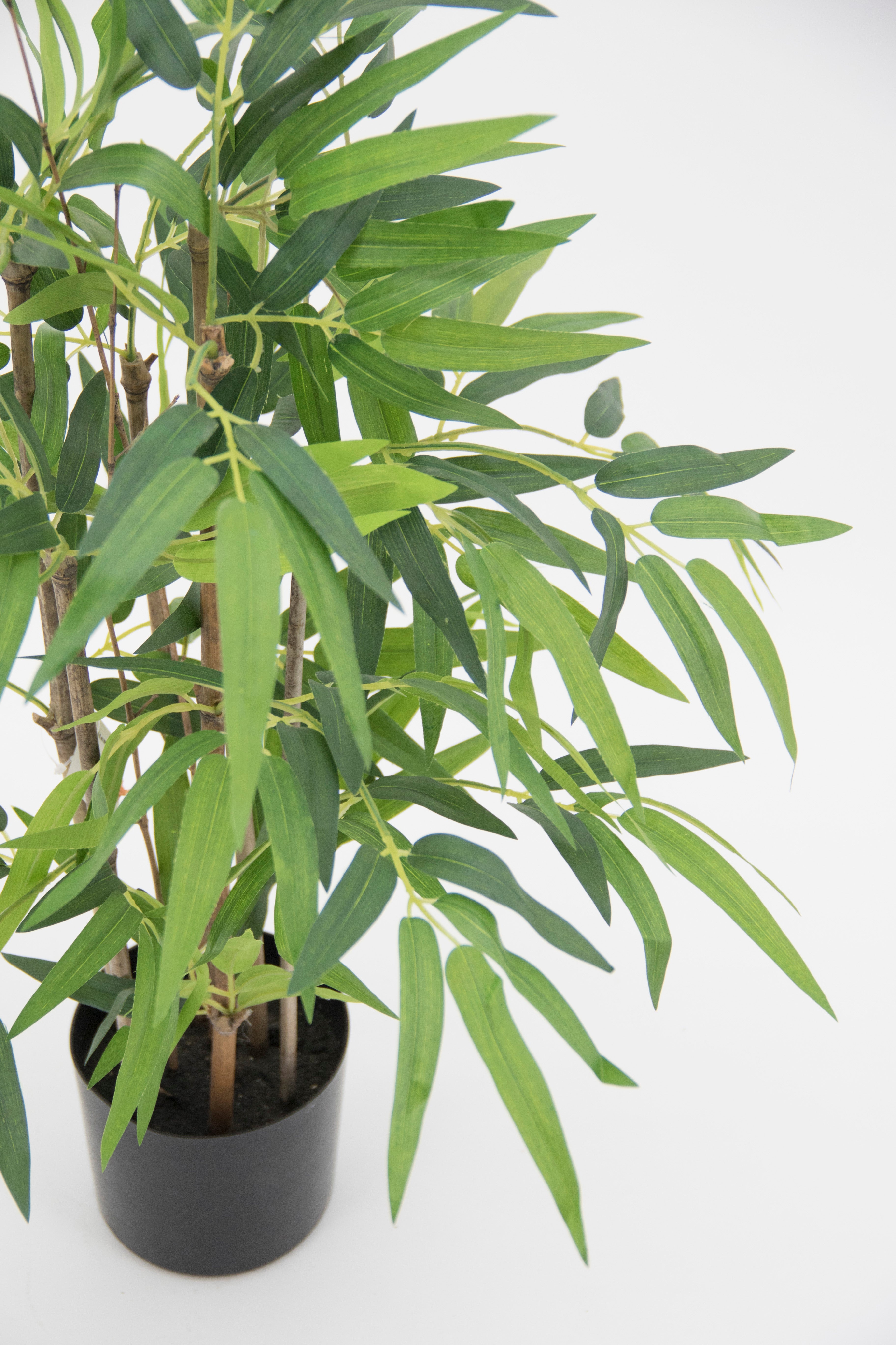 Bambou artificiel troncs naturels 240 feuilles H60 cm, Ligne Déco - 2