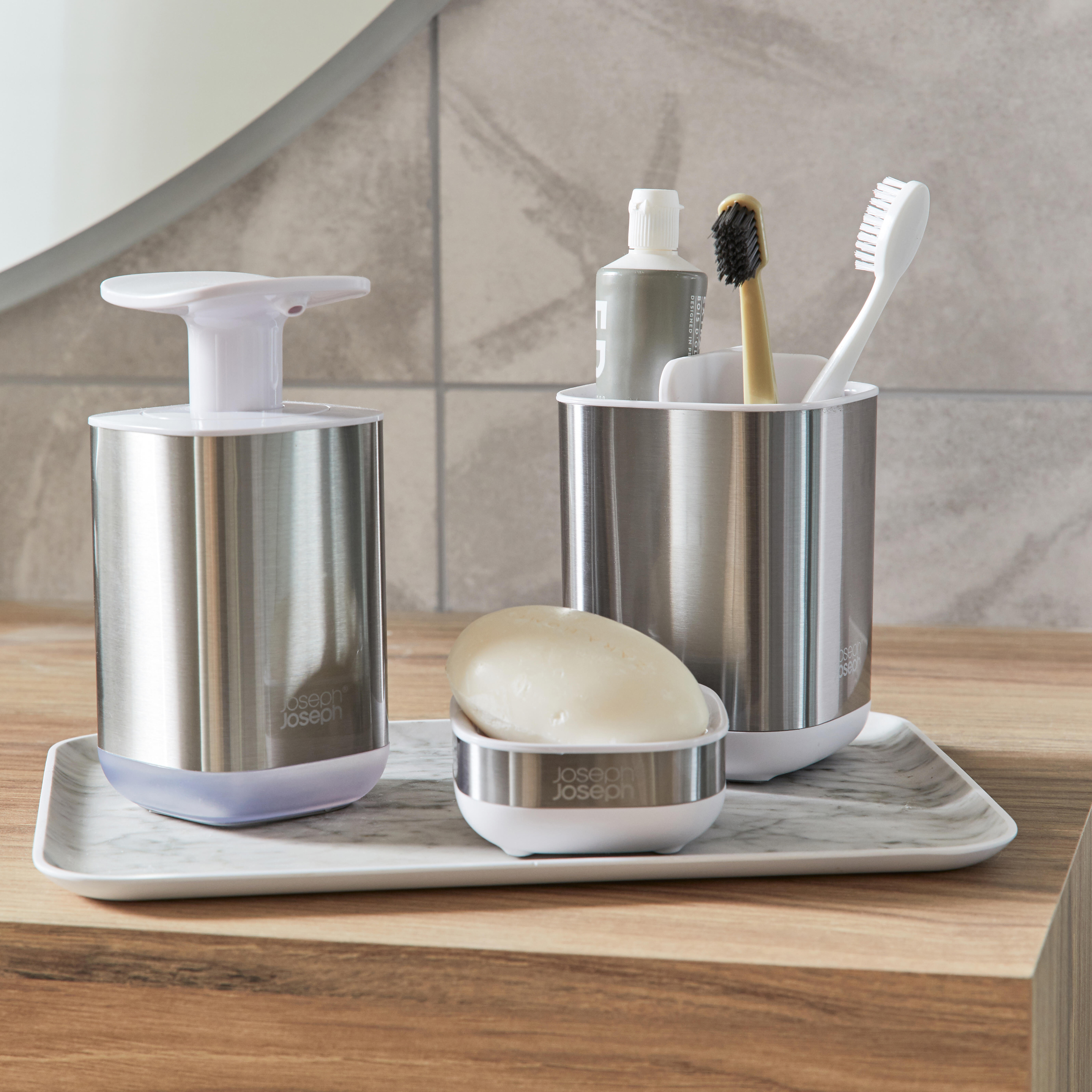 Distributeur de savon 350ml inox Slim JOSEPH JOSEPH - 4