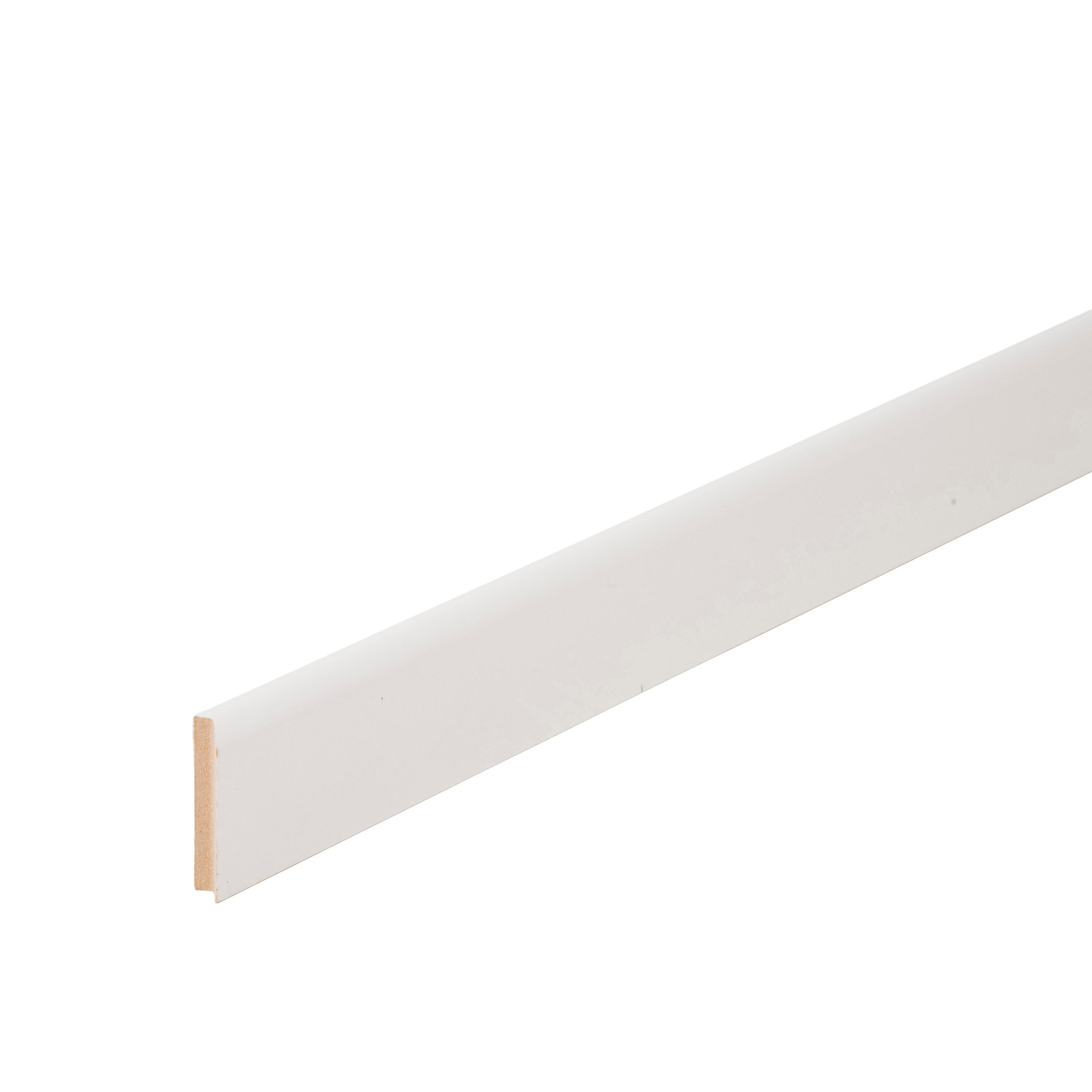 Plinthe médium (MDF) arrondie revêtu mélaminé blanc, 12 x 70 mm, L.2.2 m - 2
