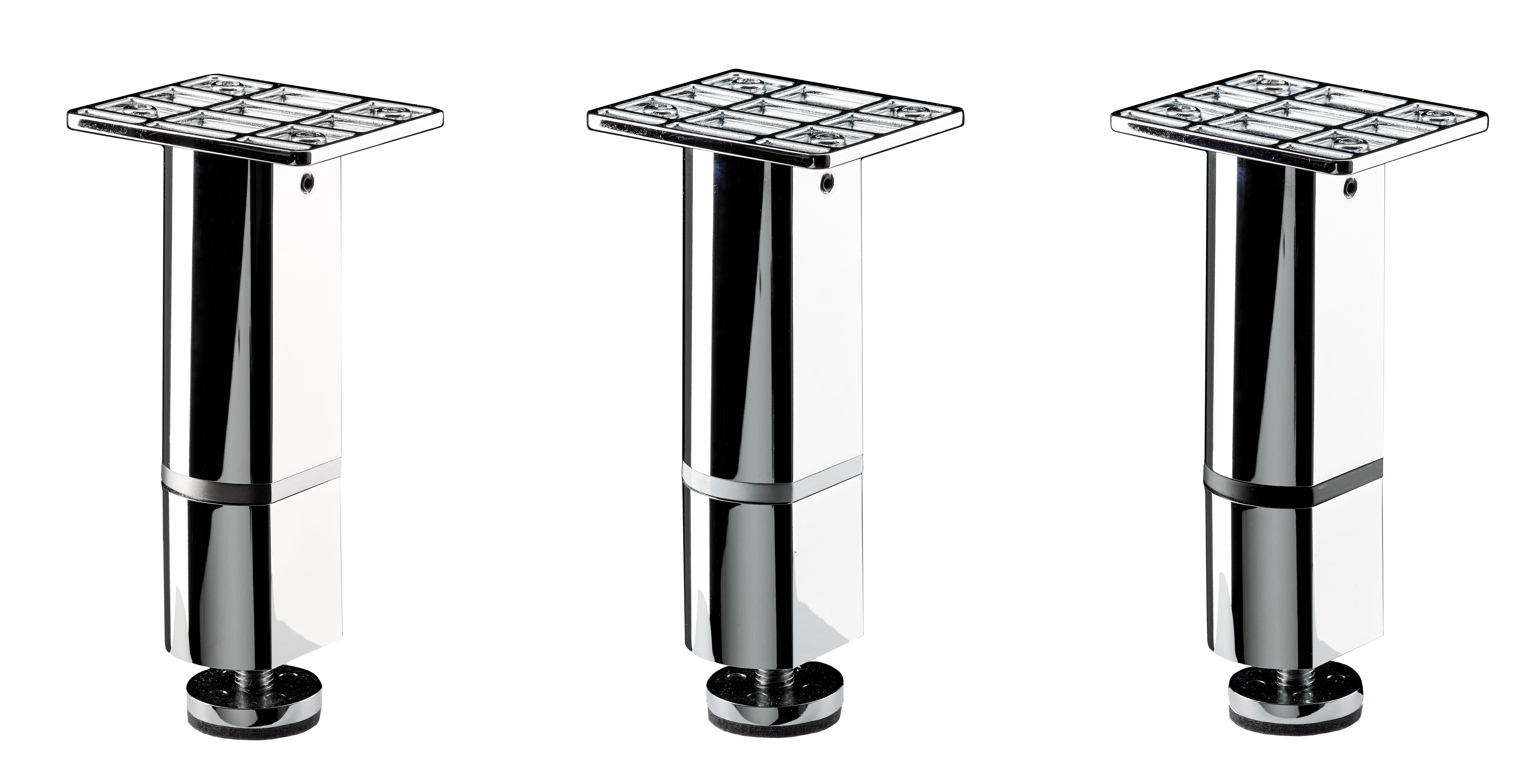 2 pieds de meubles SENSEA réglable ovale, aluminium laqué Ht. maxi 12.5 x l.7.5  - 2