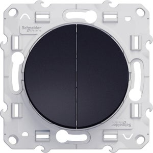Double interrupteur va-et-vient à assembler Odace SCHNEIDER ELECTRIC anthracite