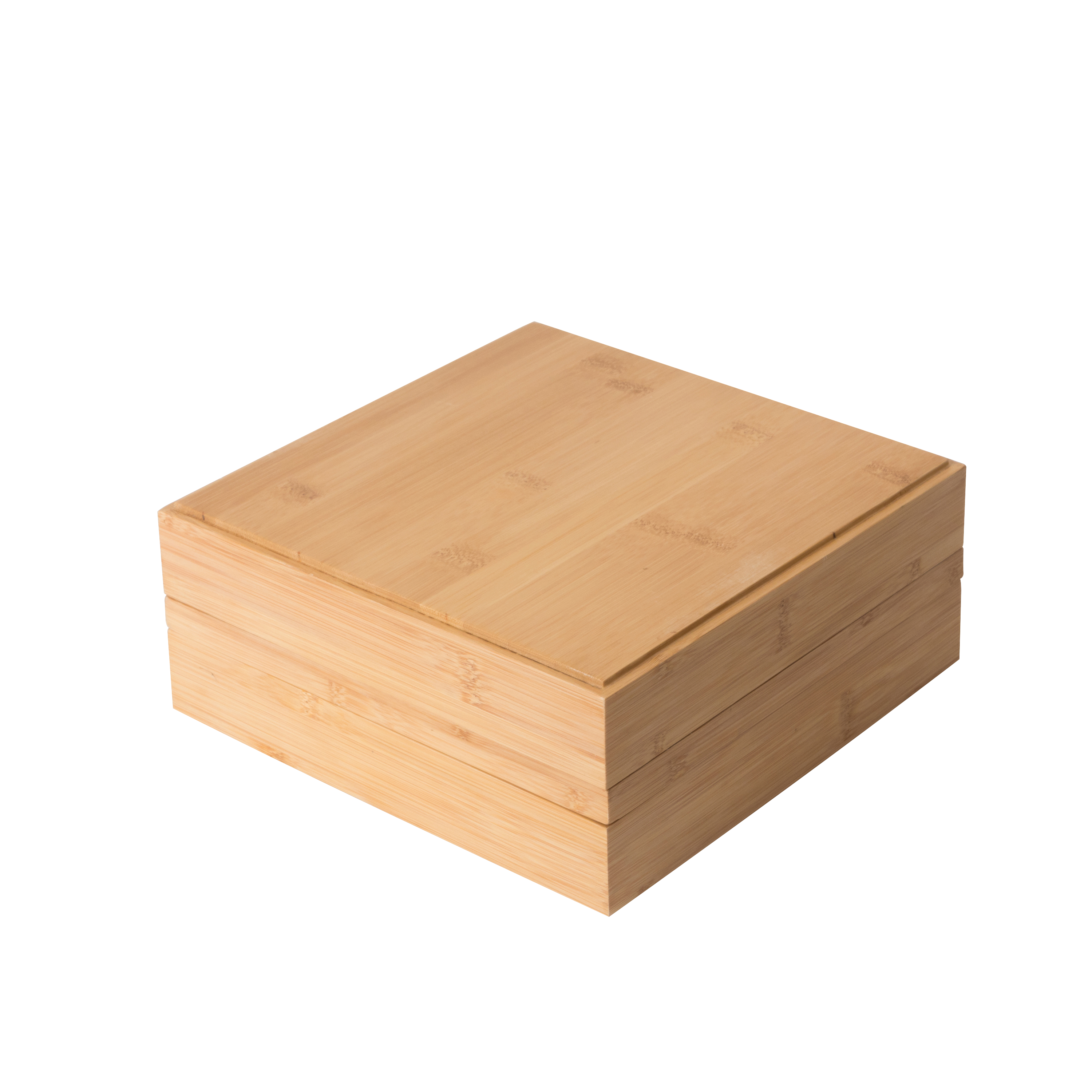 Set de 3 organizadores de almacenamiento, maquillaje dorado bambú 23x23x10cm