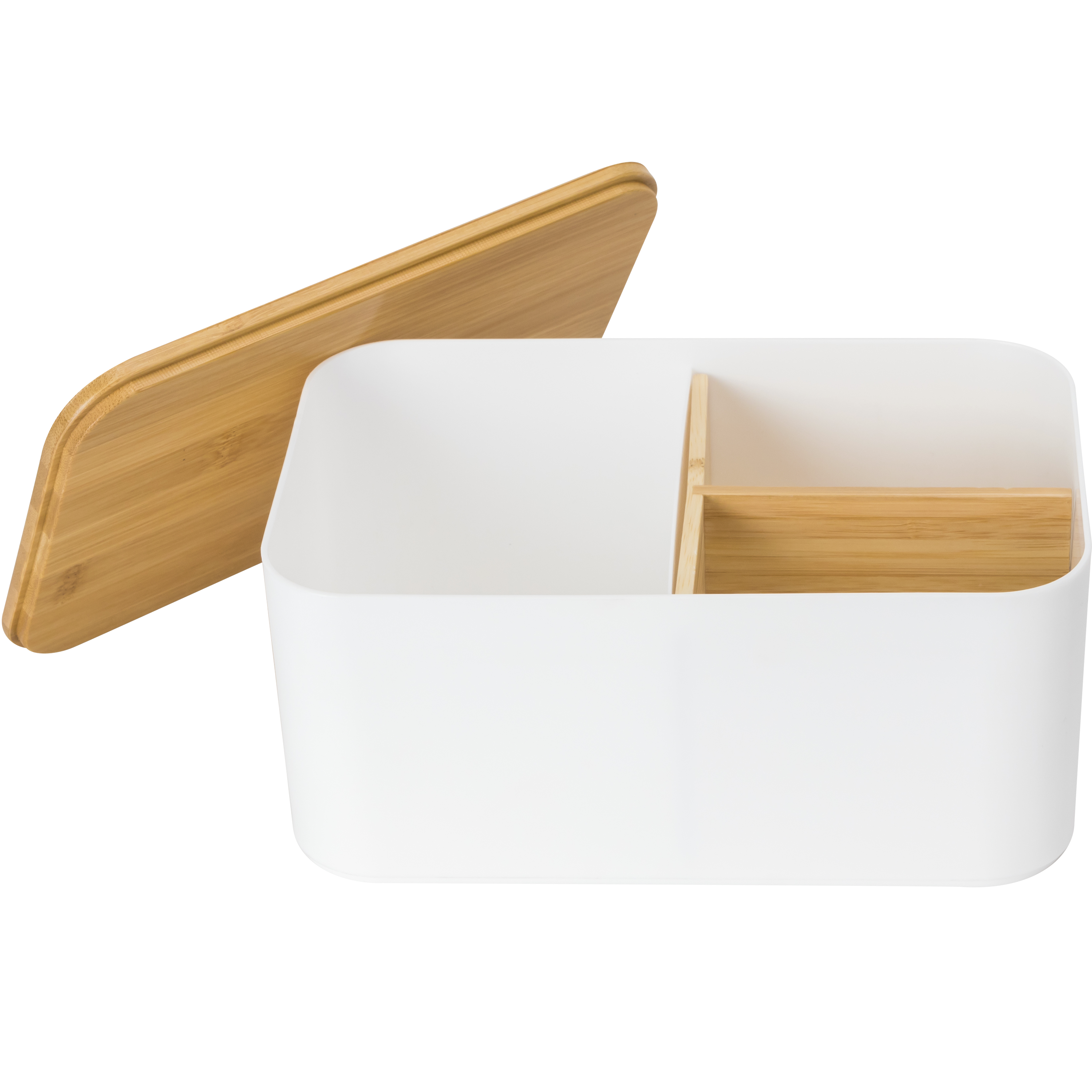 Caixa organizadora SENSEA 15X11X11X24CM BAMBOO E BRANCO - 8