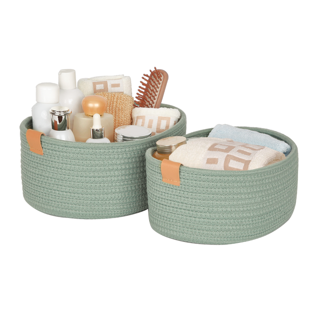 Lot de 2 Panier Produit sans nom de série vert sauge l.20 x P.27 x H.11.5 cm SEN