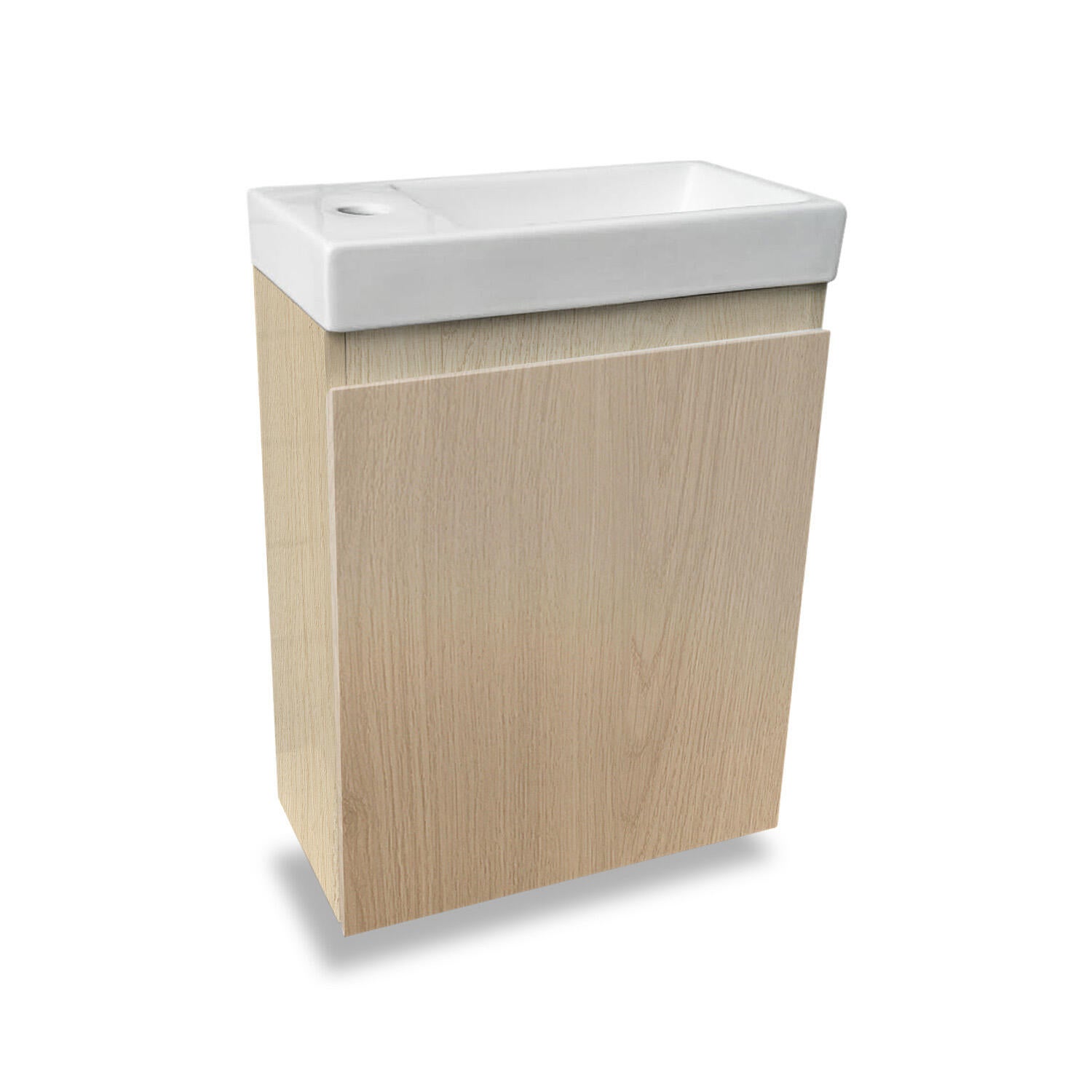 Meuble vasque l.40 x H.48 x P.22cm effet chêne naturel Nelys - 2