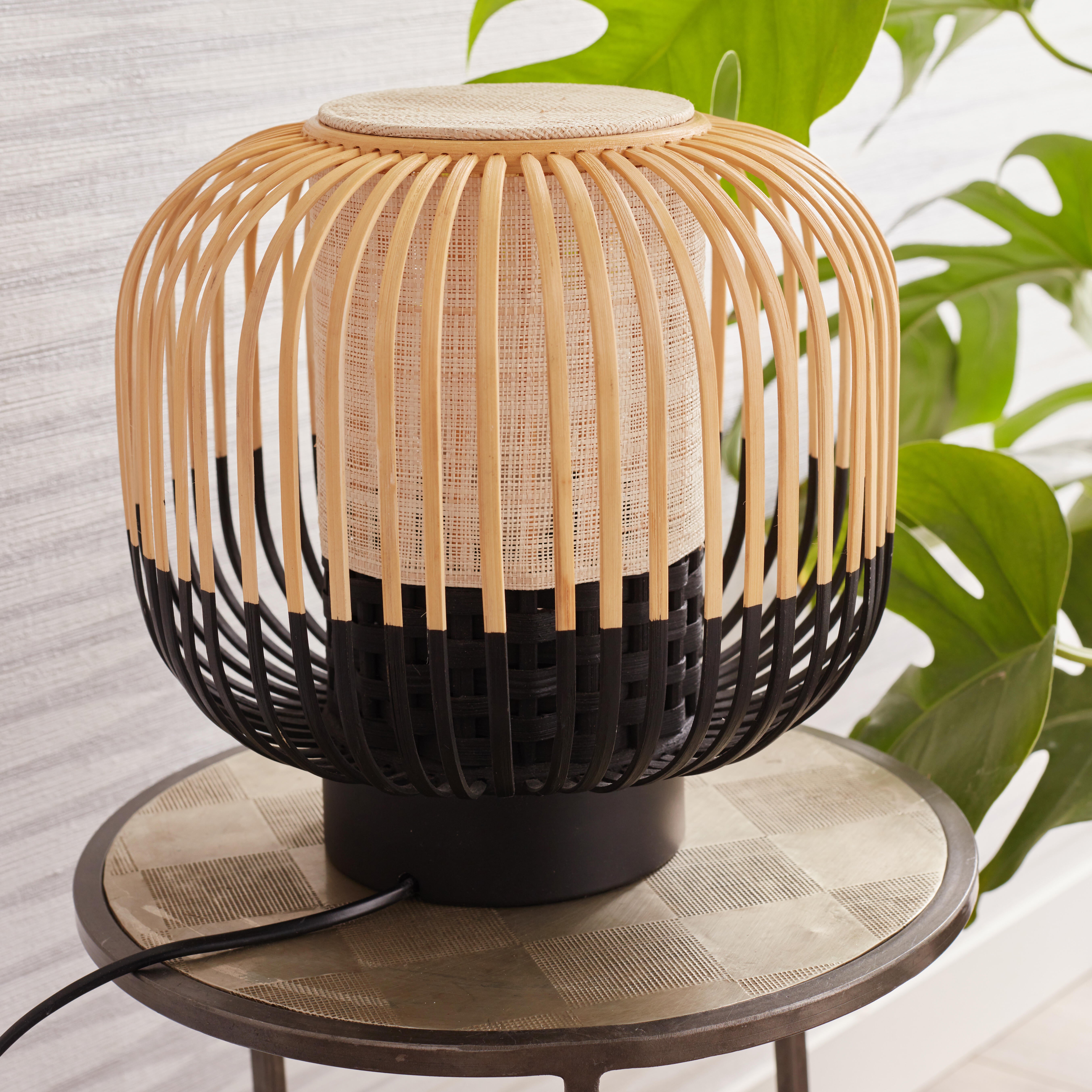 Lampe E27 Bamboo, bambou, H. 24cm - 3