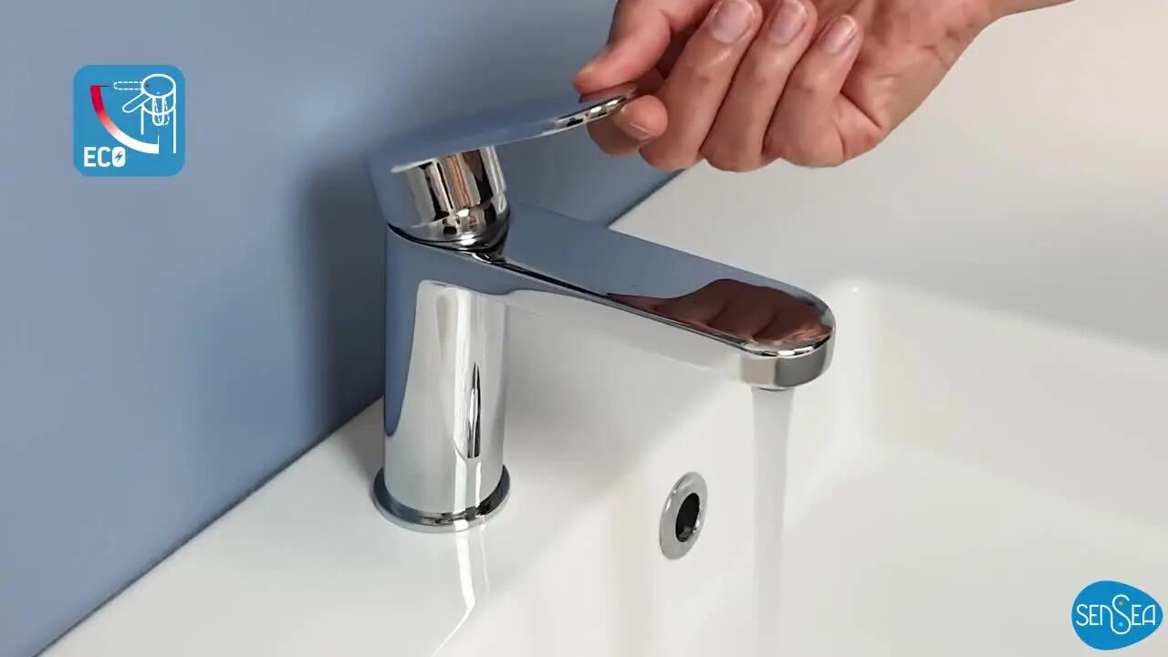Grifo de lavabo SENSEA Icone monomando cromo satinado. Apertura en frío. Latón. - 3