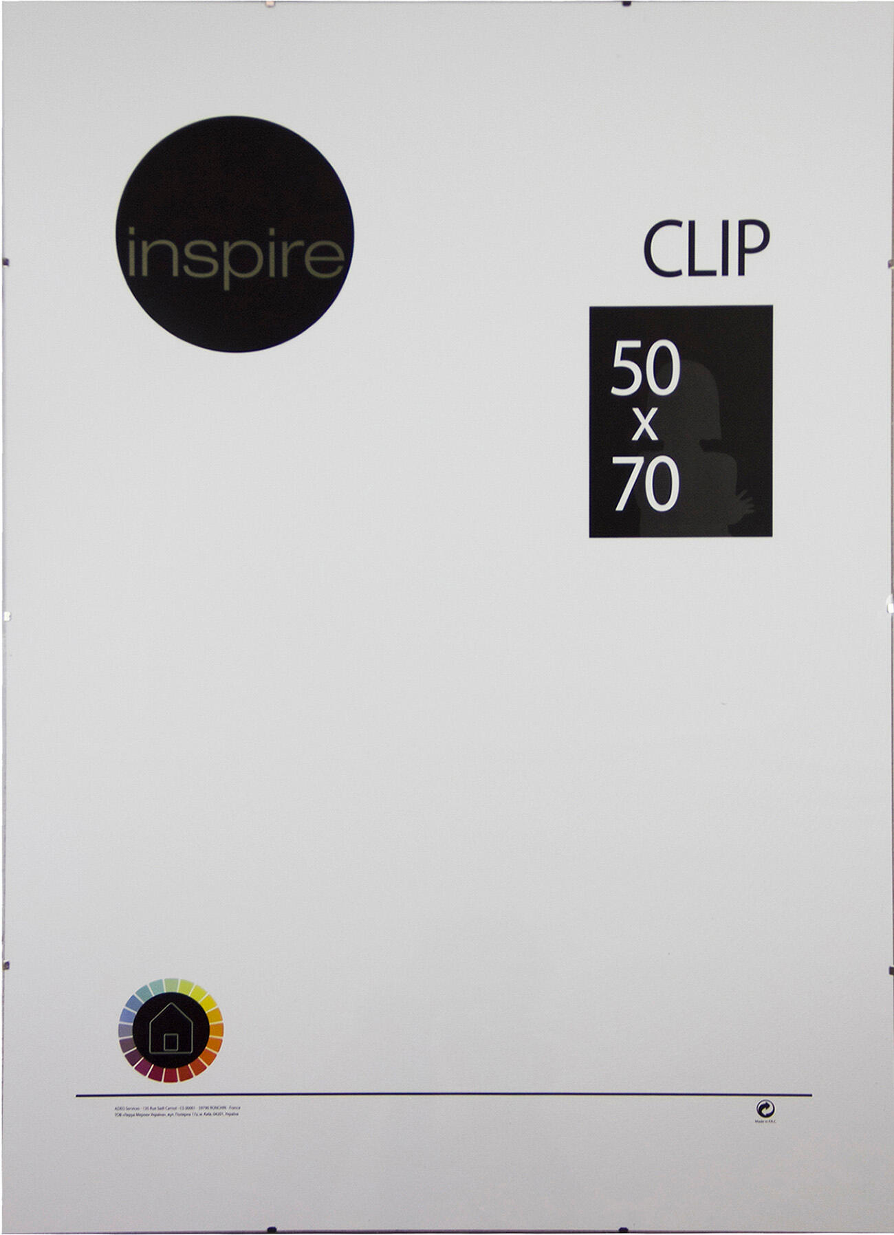 Cadre verre synthétique l.50 x H.70 cm Clip, INSPIRE - 4