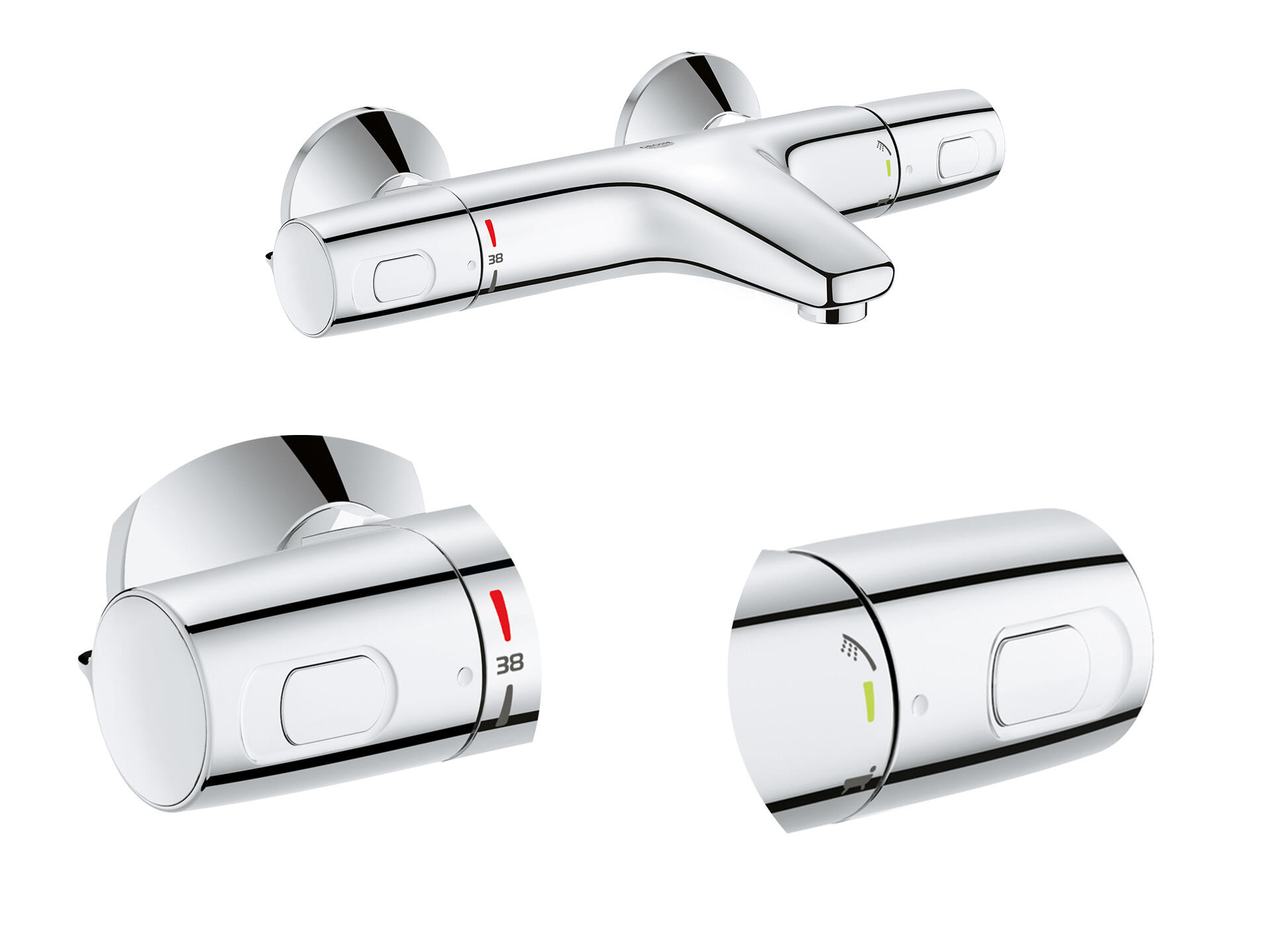 Mitigeur de bain thermostatique chrome, Precision Trend -QuickFix, GROHE - 3