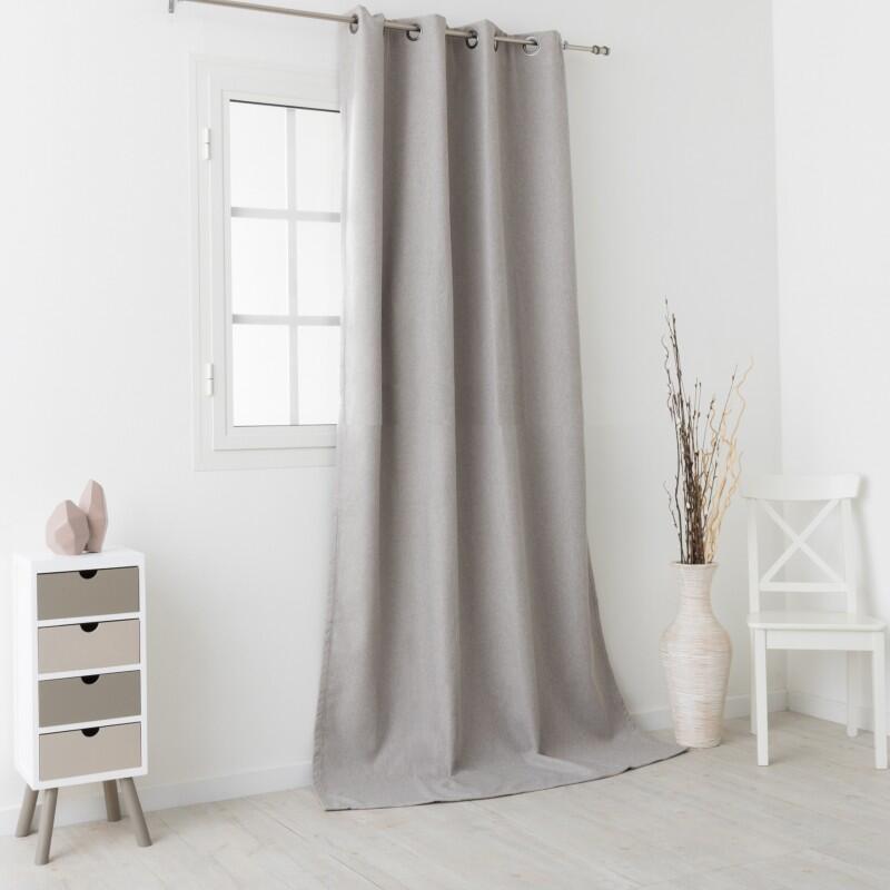 Rideau occultant thermique, Boréal, gris H.260 x l.140 cm - 2